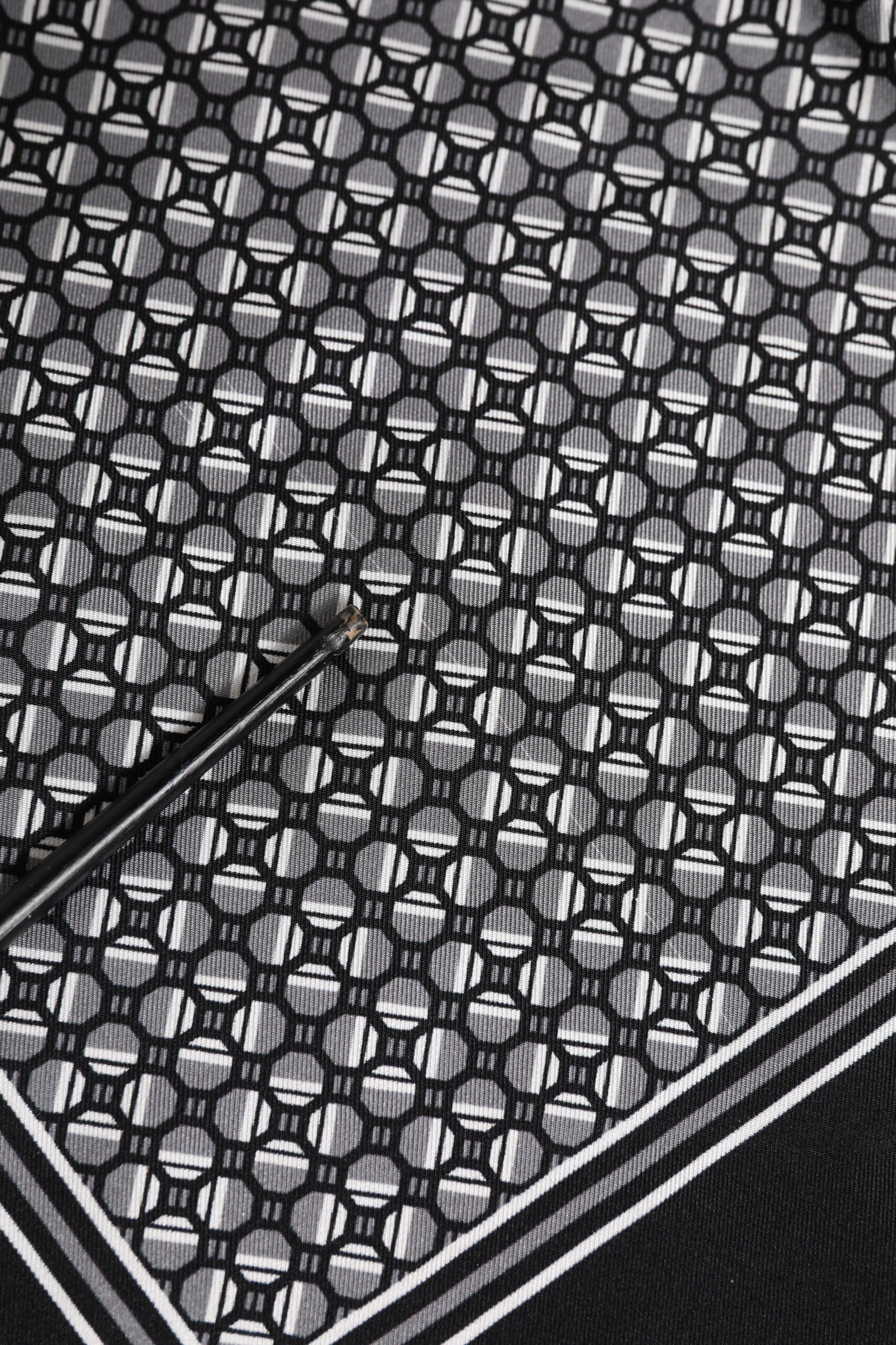 Dolce & Gabbana Black White Patterned Square Foulard Scarf