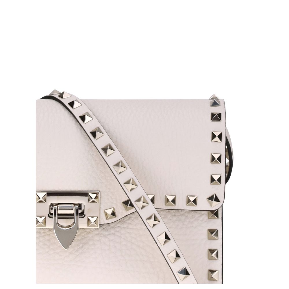 Valentino Garavani Cream Calf Leather Bos Taurus Shoulder Bag