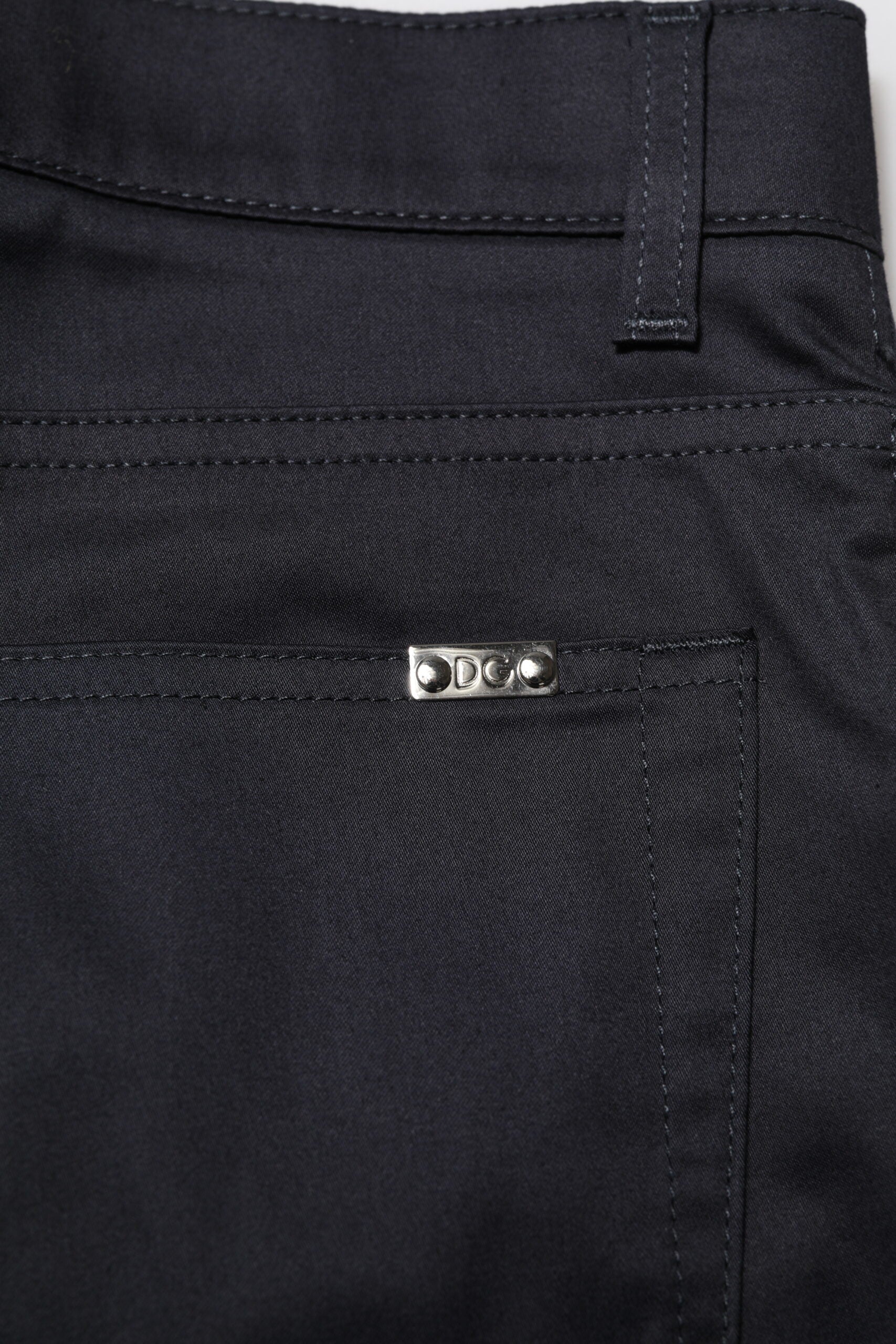 Dolce & Gabbana Black Cotton Skinny Mid Waist Pants
