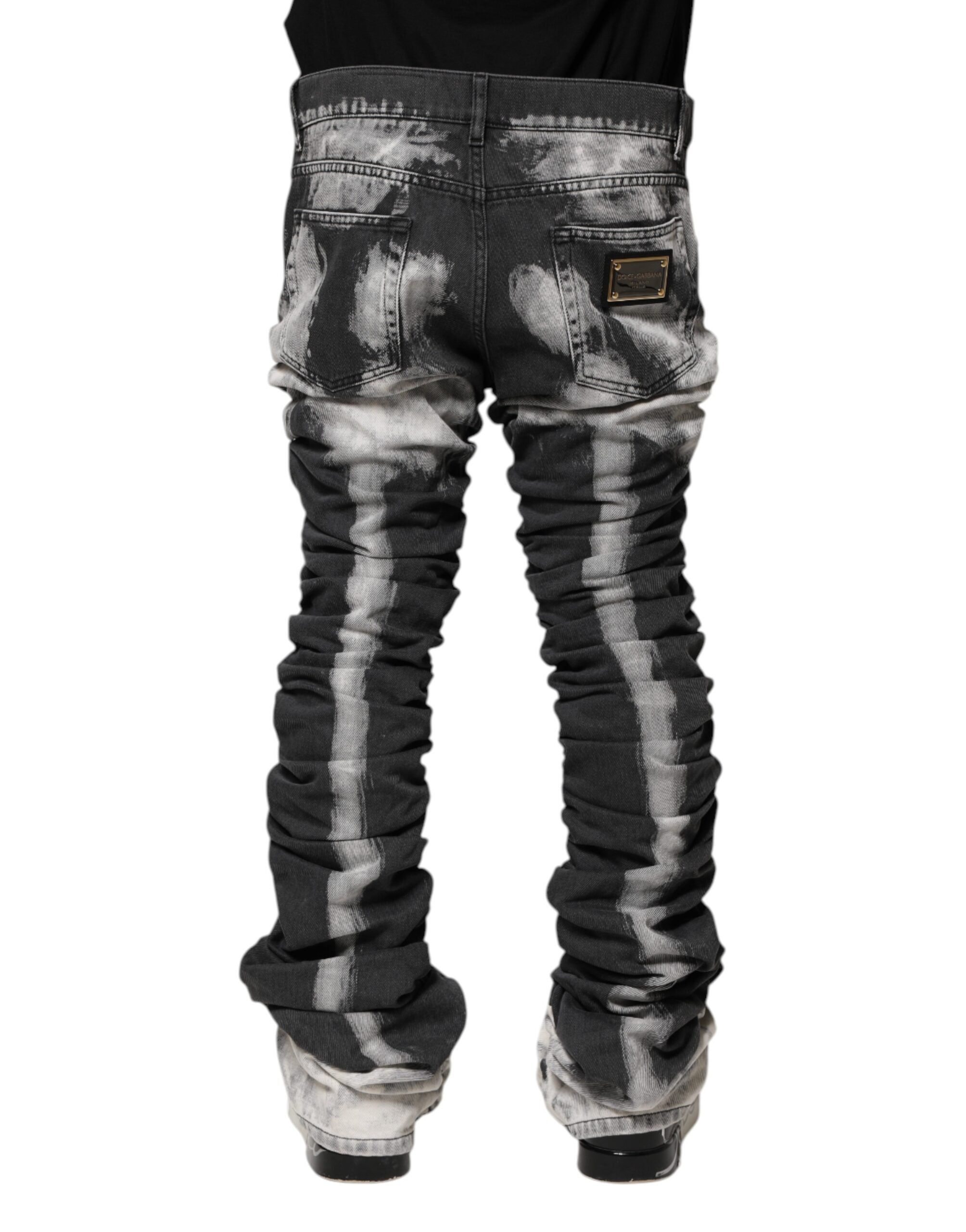 Dolce & Gabbana Black Tie Dye Straight Denim Jeans