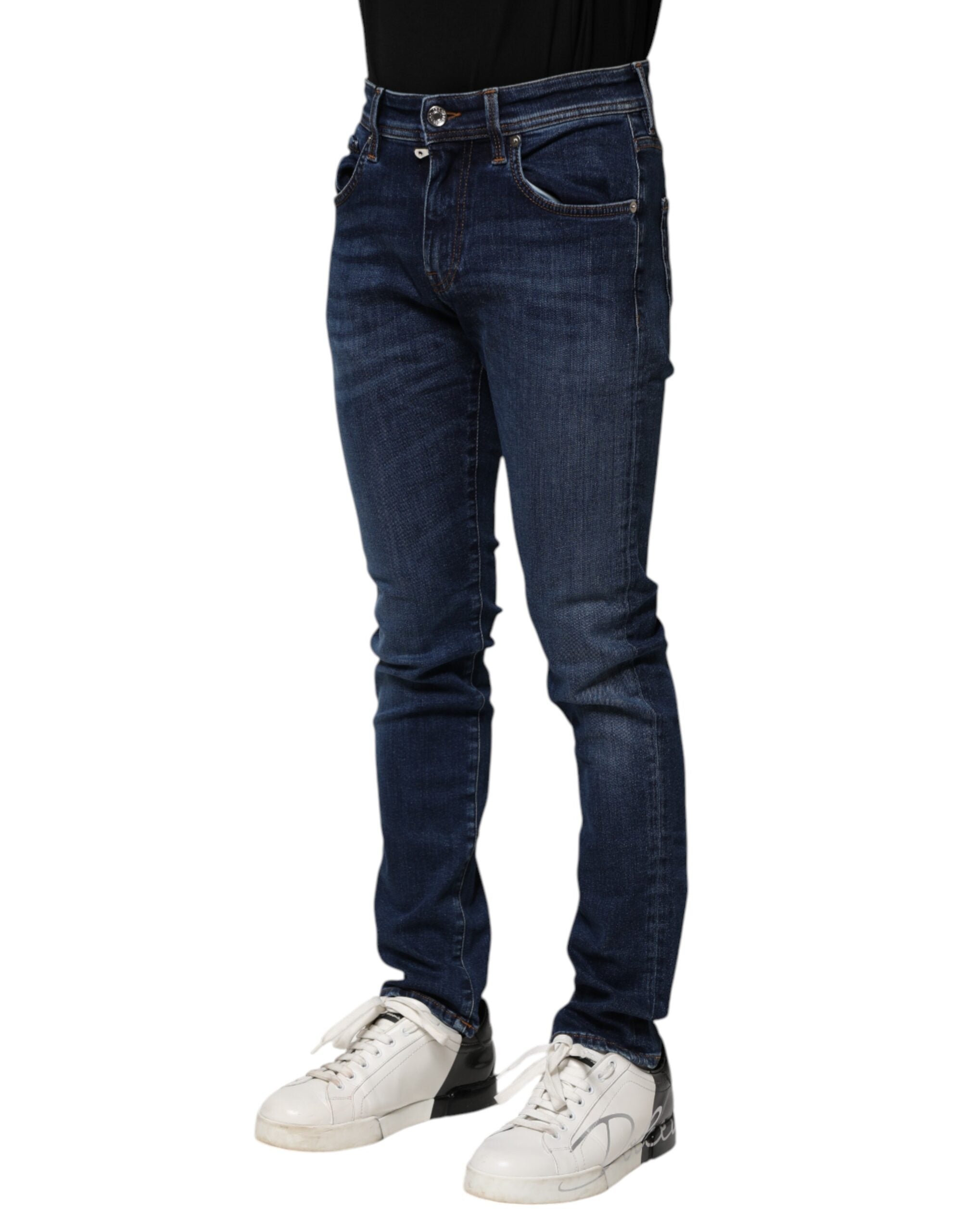 Dolce & Gabbana Dark Blue Cotton Skinny Denim Jeans