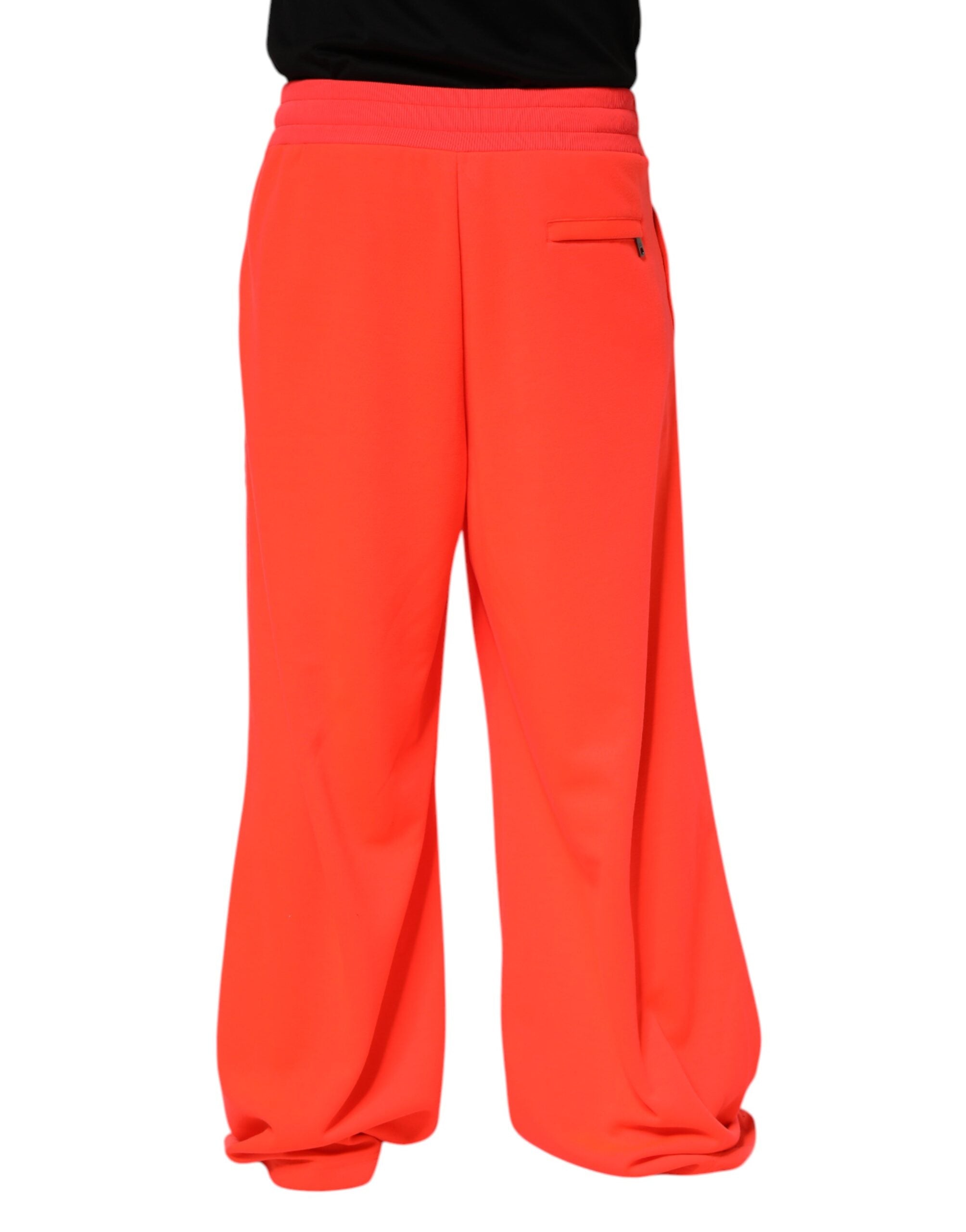 Dolce & Gabbana Orange Polyester Jogger Men Sweatpants Pants