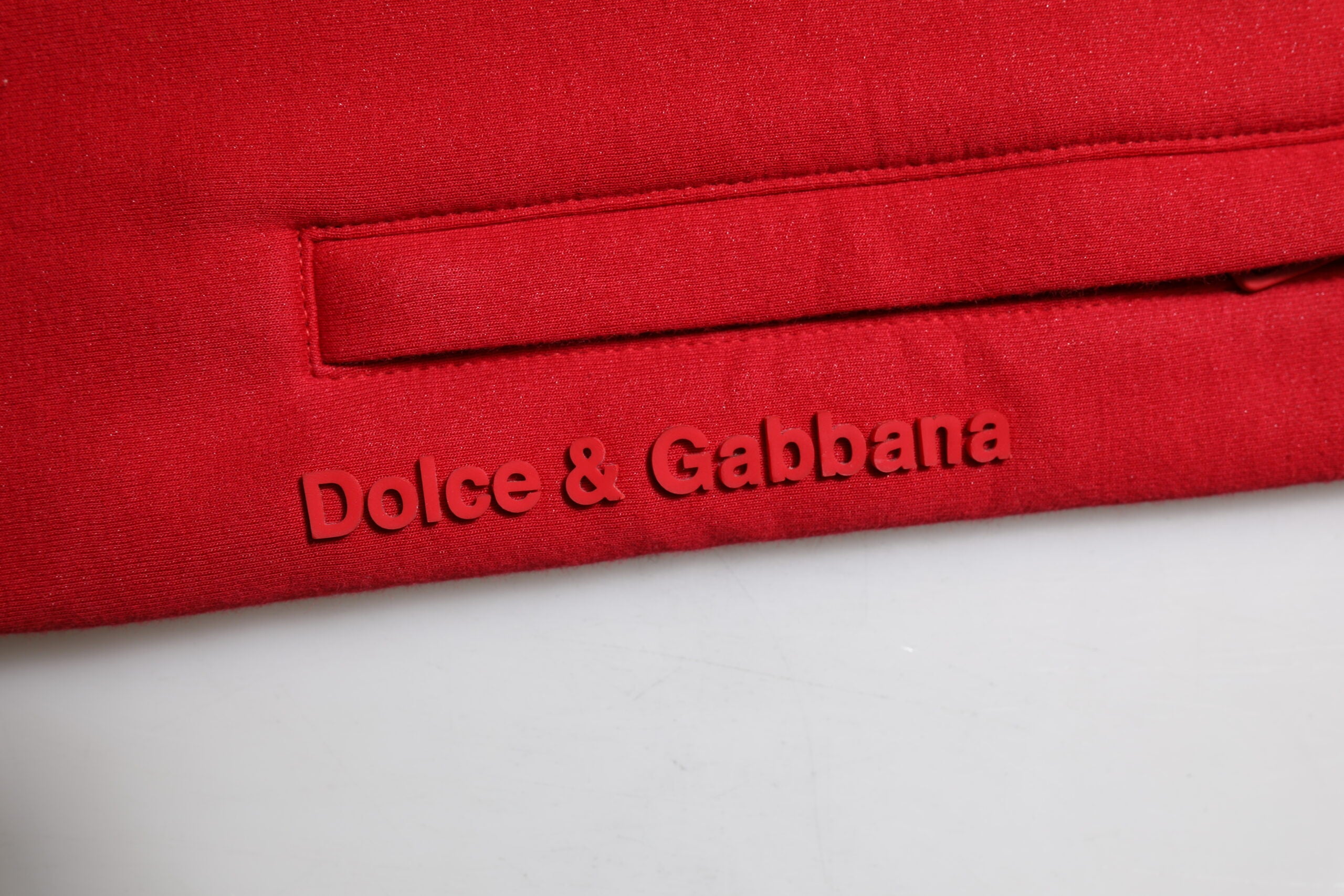 Dolce & Gabbana Red Cotton Logo Jogger Men Sweatpants Pants