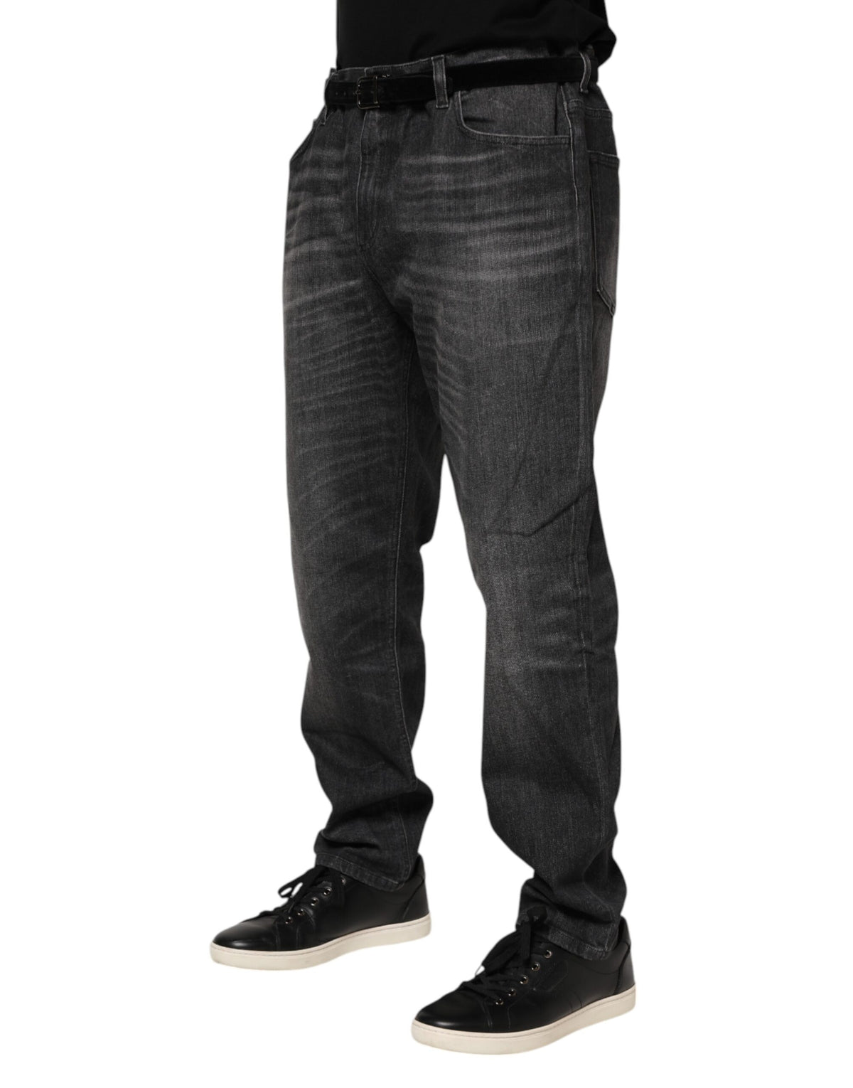 Dolce & Gabbana Gray Washed Loose Denim Jeans - Timeless Elegance