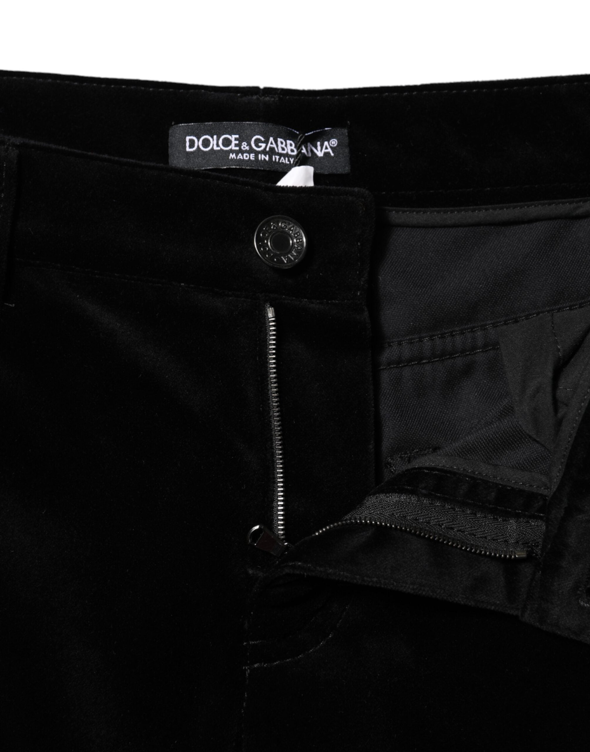 Dolce & Gabbana Black Cotton Skinny Capri Cropped Denim Jeans
