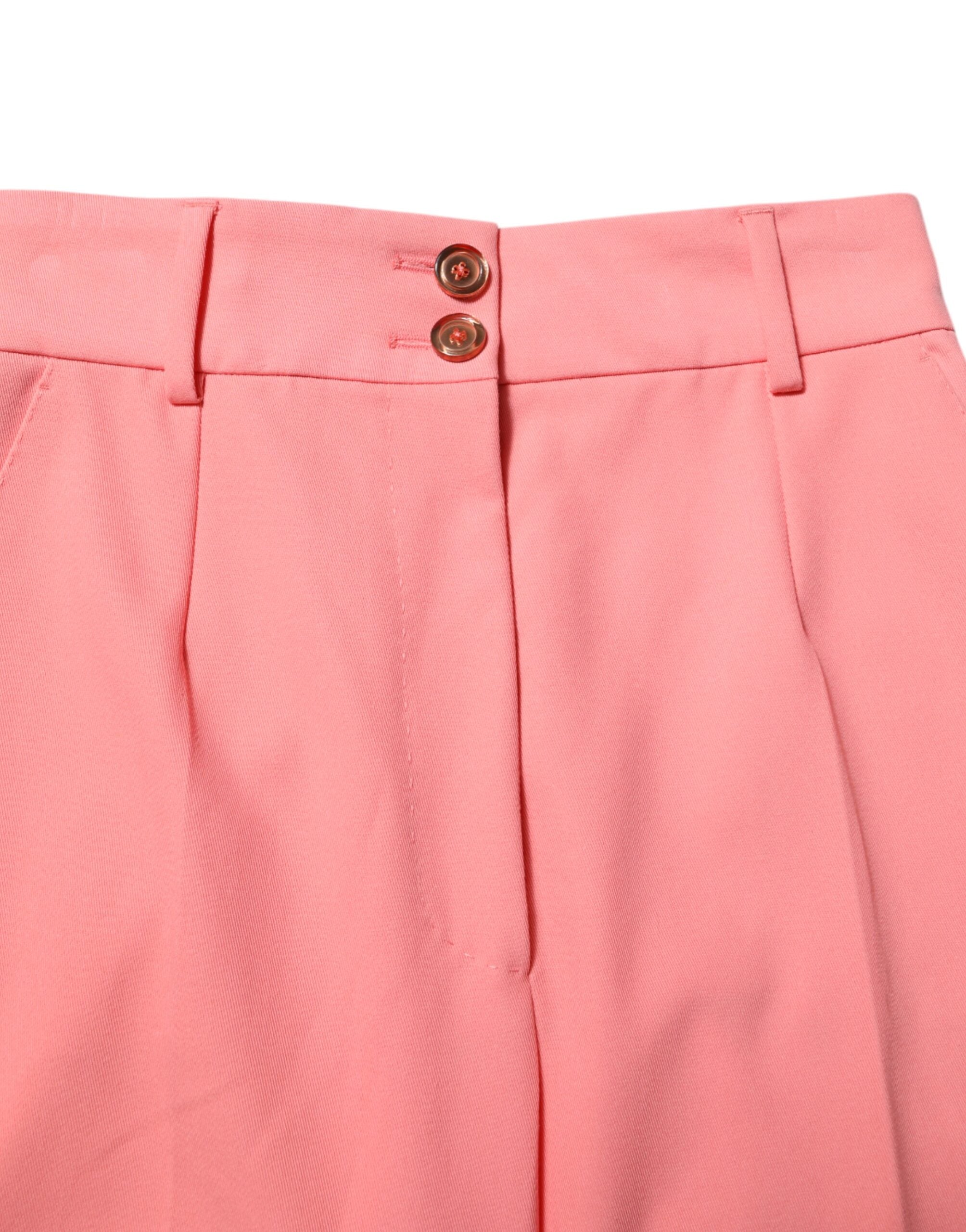 Dolce & Gabbana Pink High Waist Tapered Dress Pants
