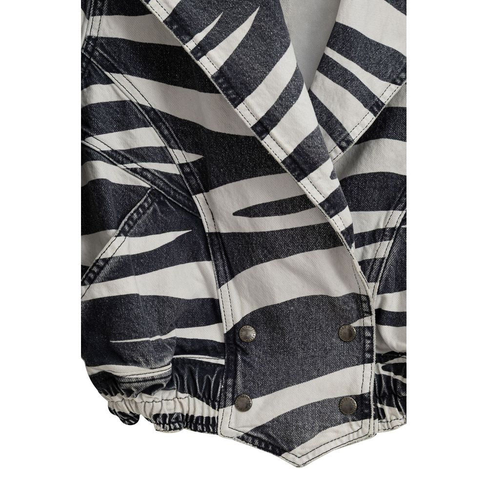 Elevate your wardrobe with the Retrofête Black and White Cotton Blazer, a timeless statement piece that embodies luxury and sophistication for the discerning individual.