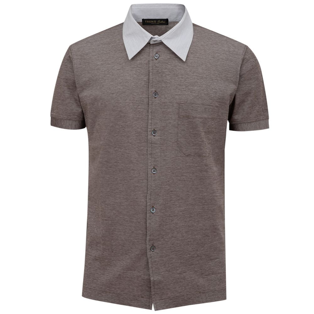 Discover the Corneliani Bicolor Cotton Shortsleeve Shirt, where Italian craftsmanship meets refined elegance, perfect for the discerning individual seeking timeless style.