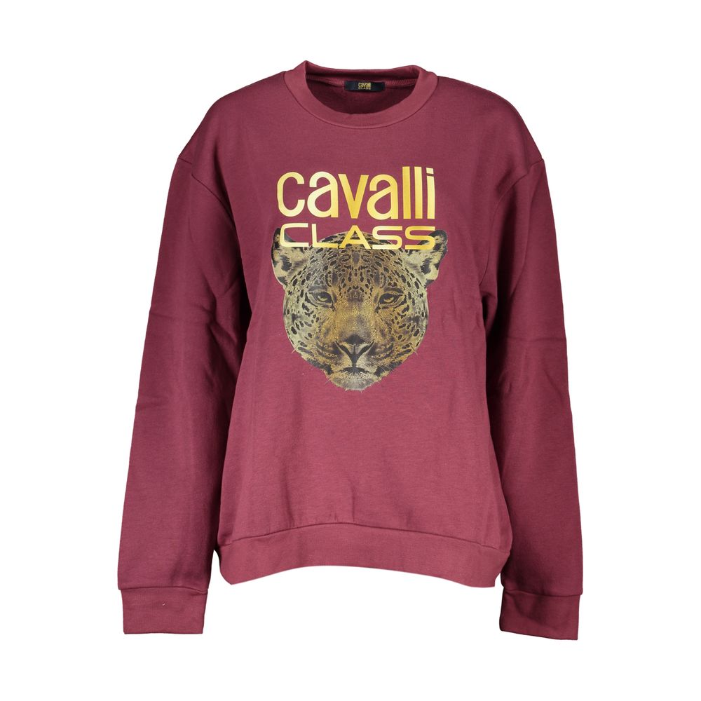Indulge in the Cavalli Class Purple Cotton Women Sweater, a masterpiece of Italian craftsmanship, blending luxurious cotton and polyester for an exquisite statement in elegance.