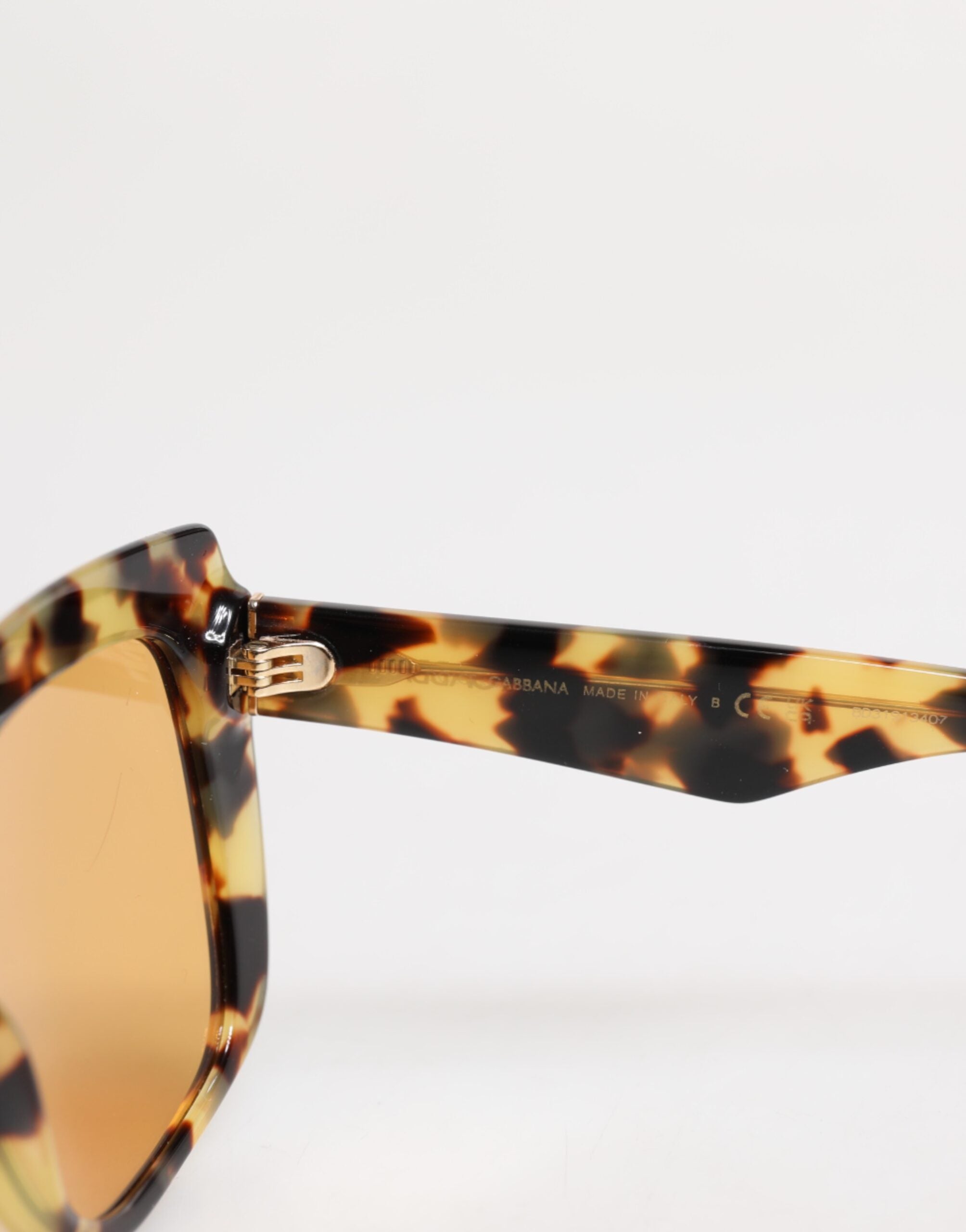 Dolce & Gabbana Black Yellow Havana Leopard Square Shades Sunglasses