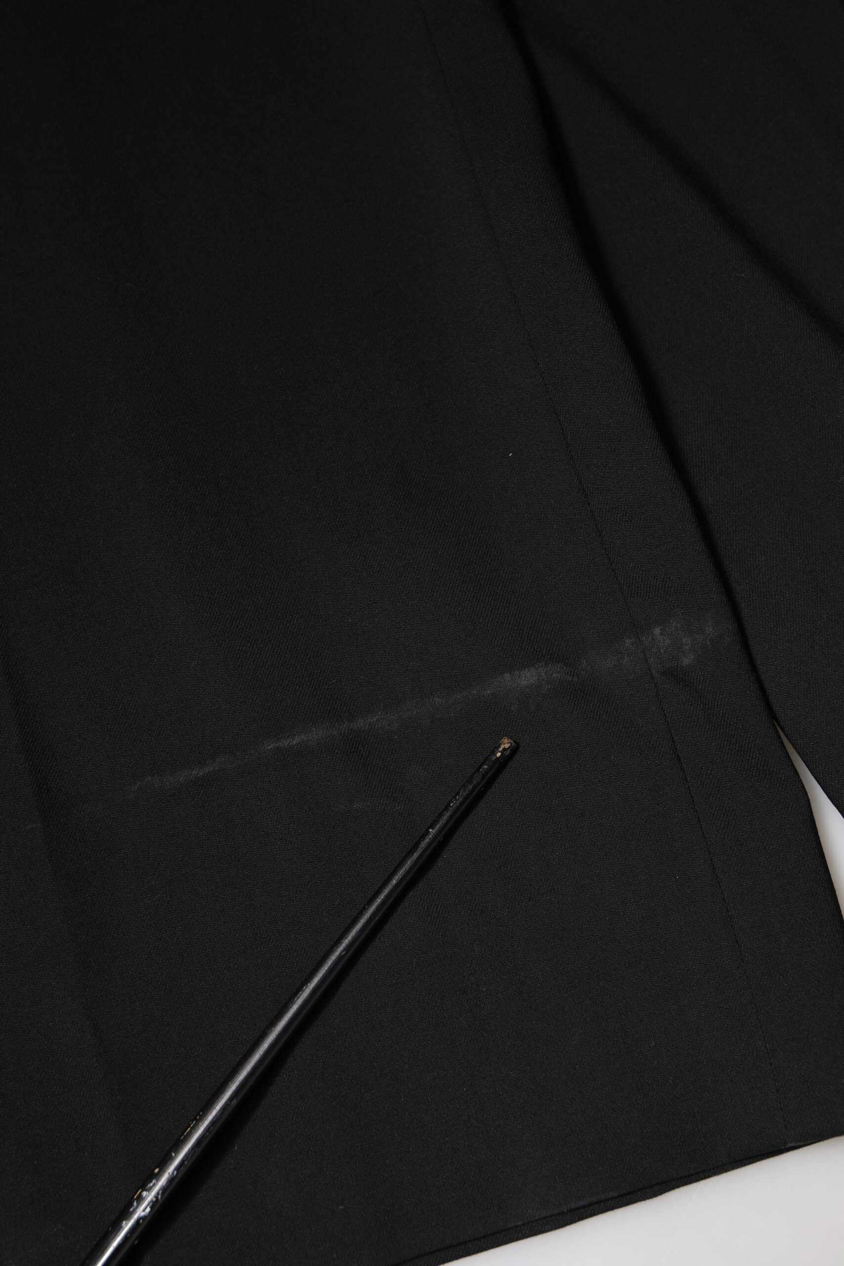 Dolce & Gabbana Black Wool High Waist Wide Leg Pants