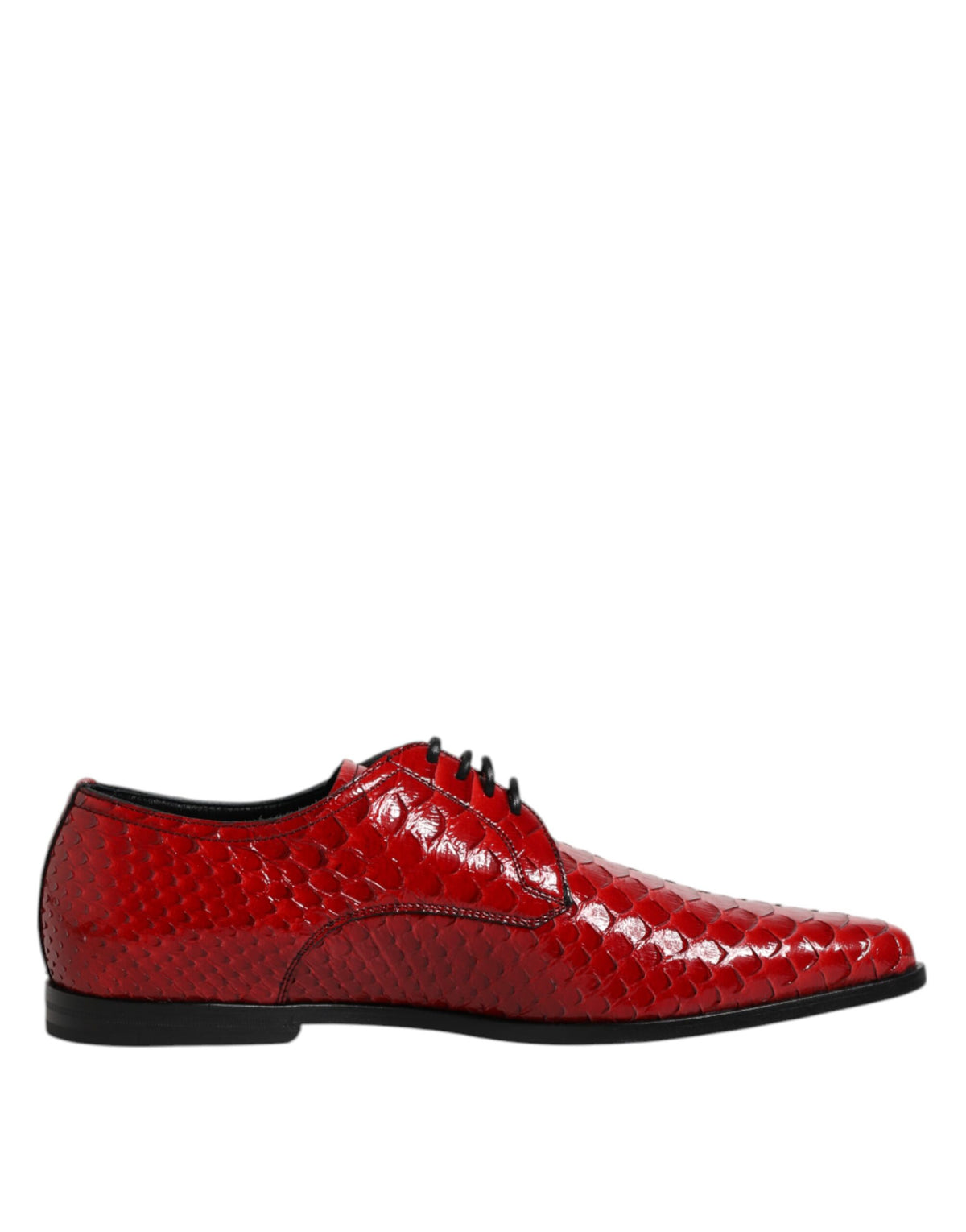 Dolce & Gabbana Red Python Leather Derby Shoes Couture