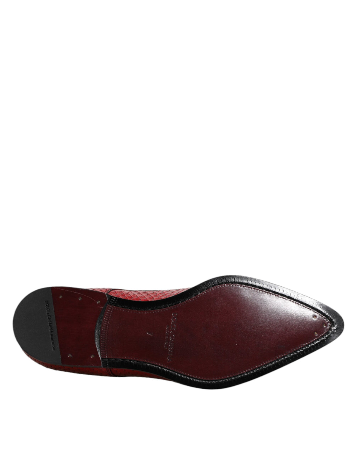 Dolce & Gabbana Red Python Leather Derby Shoes Couture