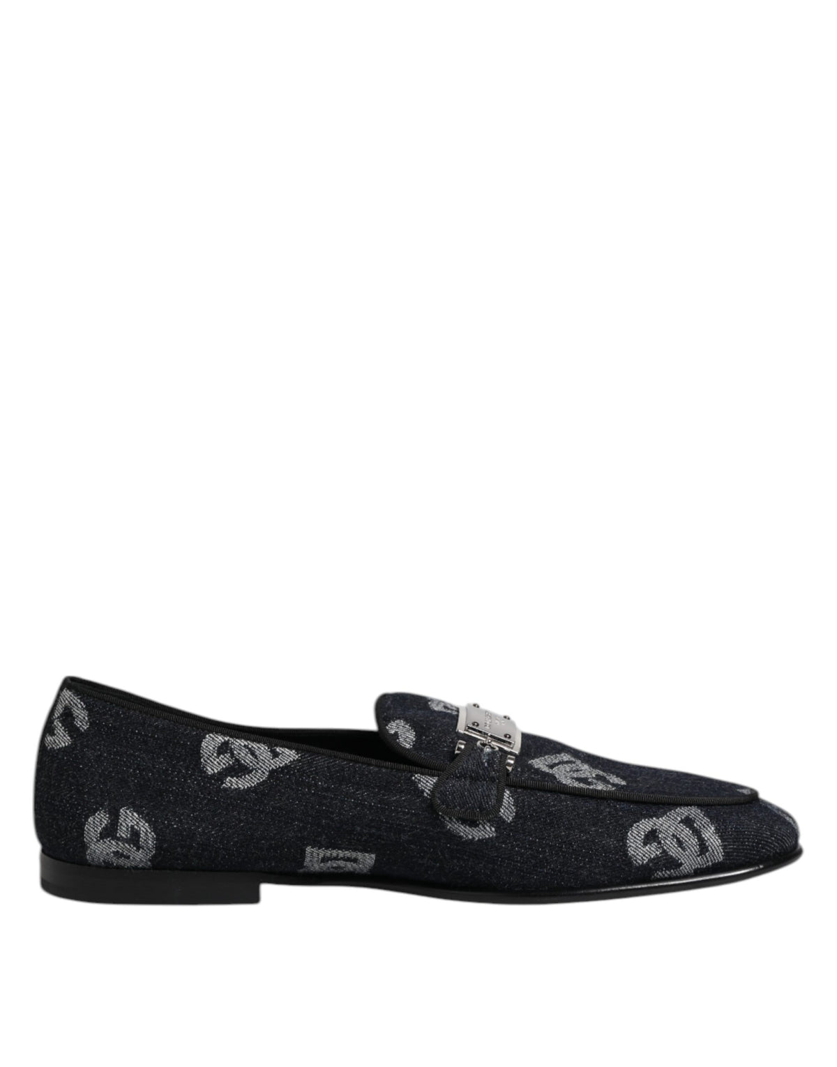 Dolce & Gabbana Blue Logo Cotton Loafers - Timeless Luxury Footwear