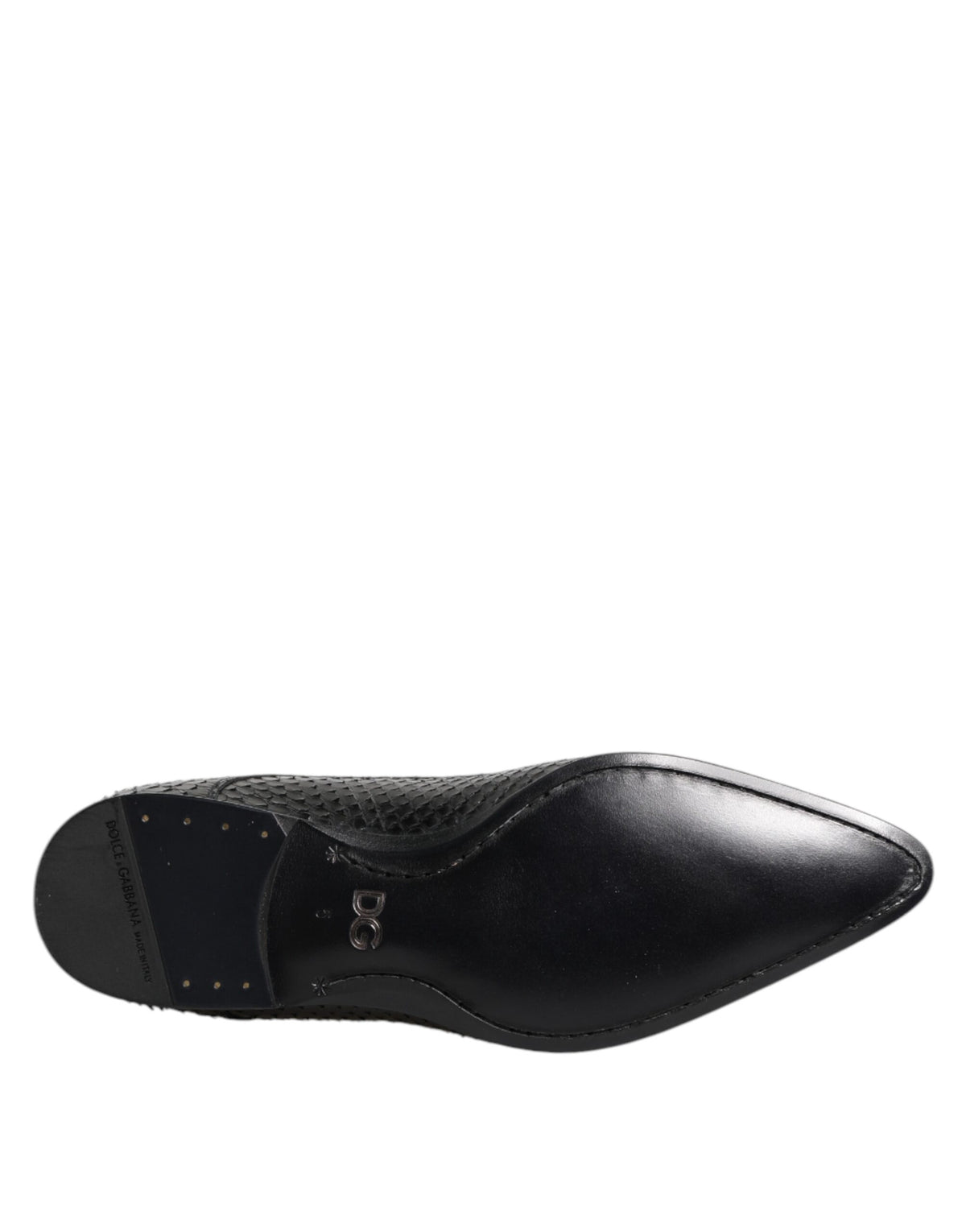 Dolce & Gabbana Black Exotic Leather Derby Shoes - Luxury Redefined