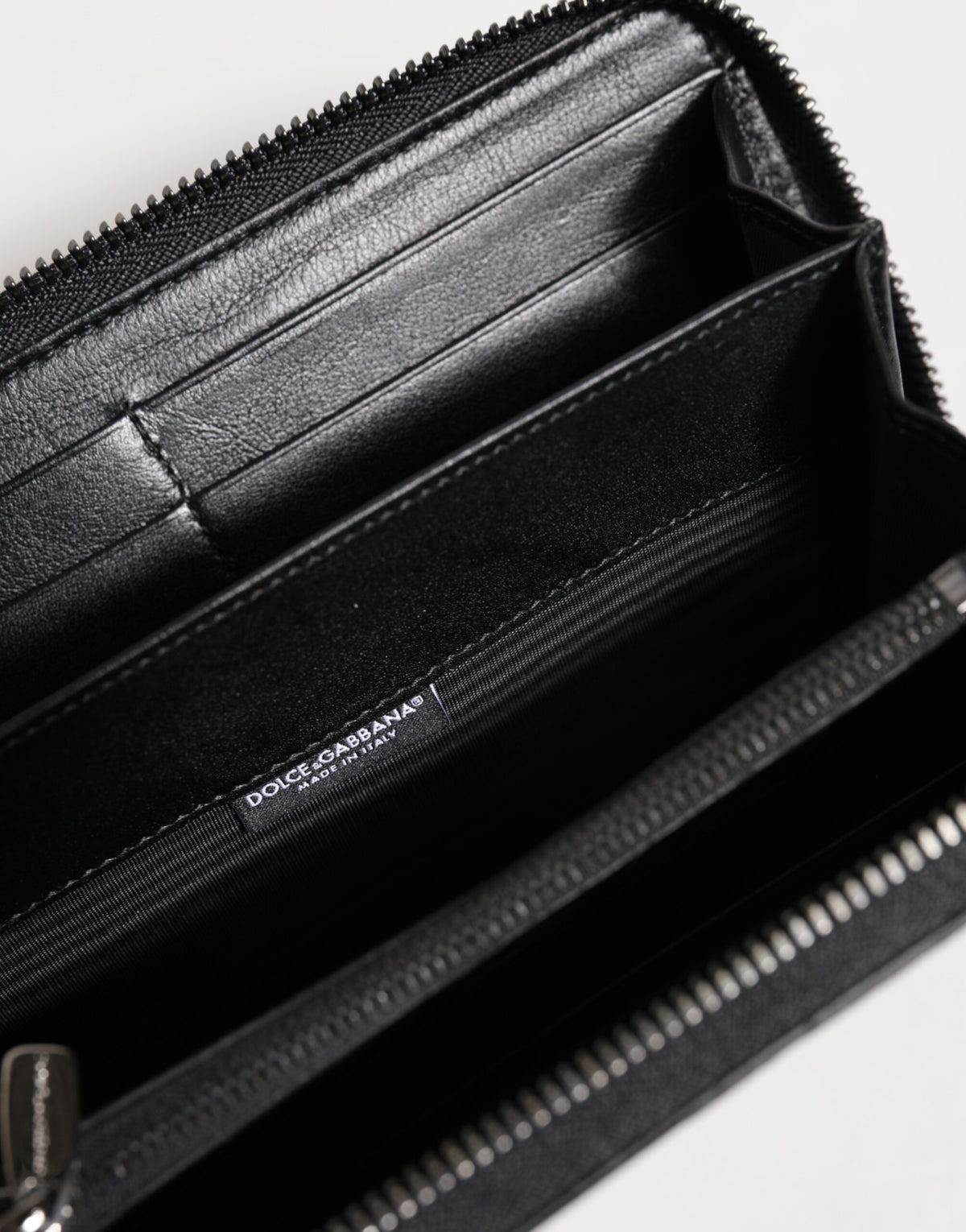 Dolce & Gabbana Black Leather Zip Around Wallet - Timeless Luxury
