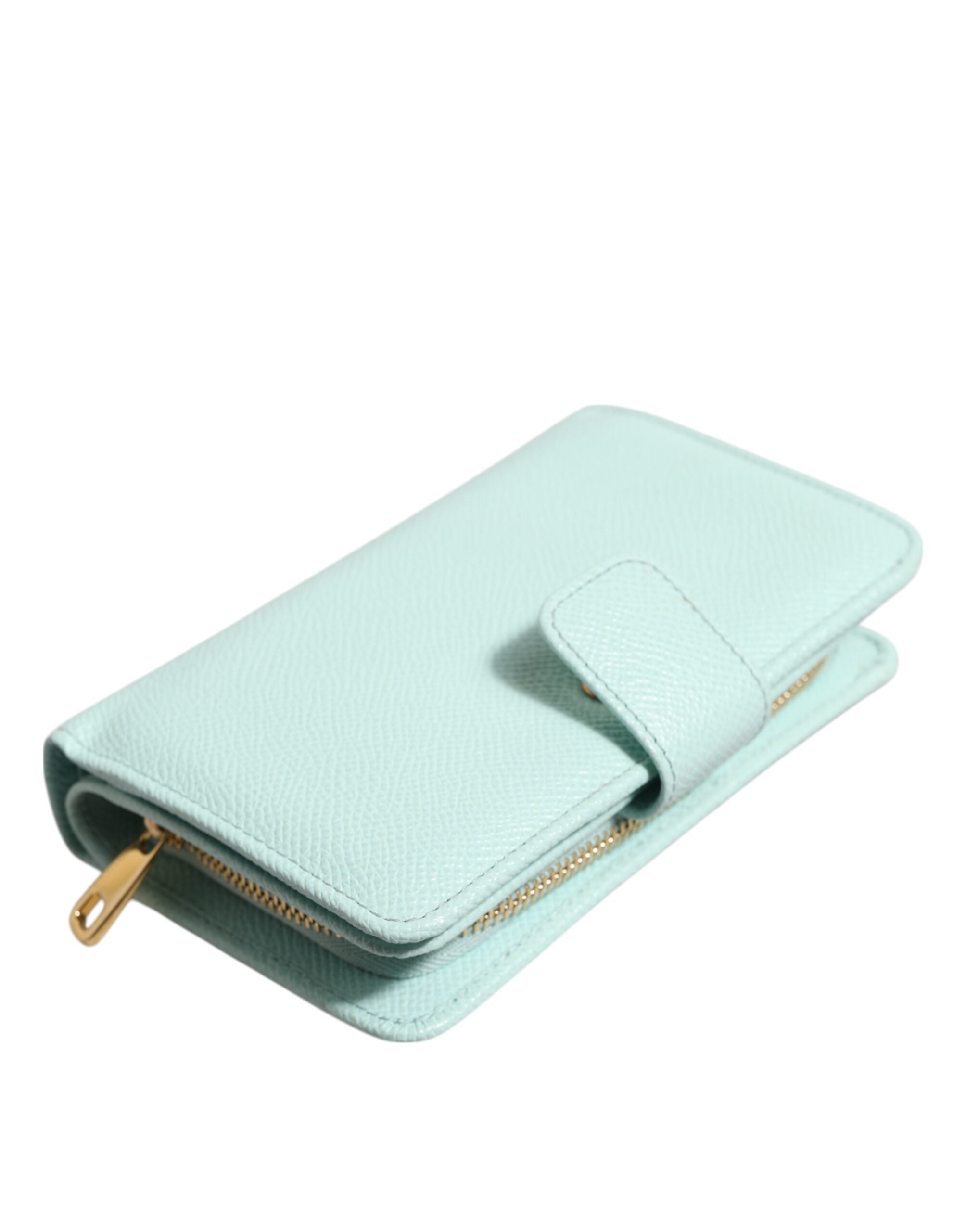 Dolce & Gabbana Mint Green Leather Bifold Continental Clutch Wallet