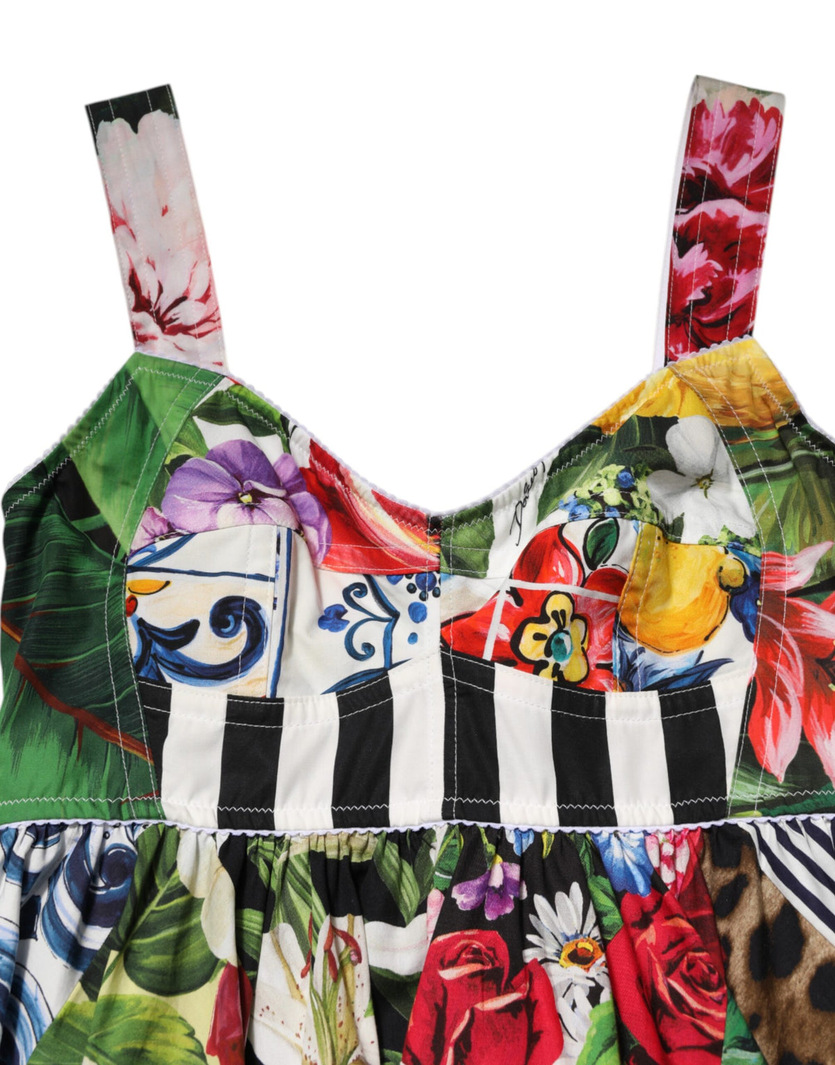 Elevate your style narrative with the Dolce & Gabbana Multicolor Patchwork Cotton Aline Mini Dress, a masterpiece of Italian craftsmanship that embodies luxury and allure.
