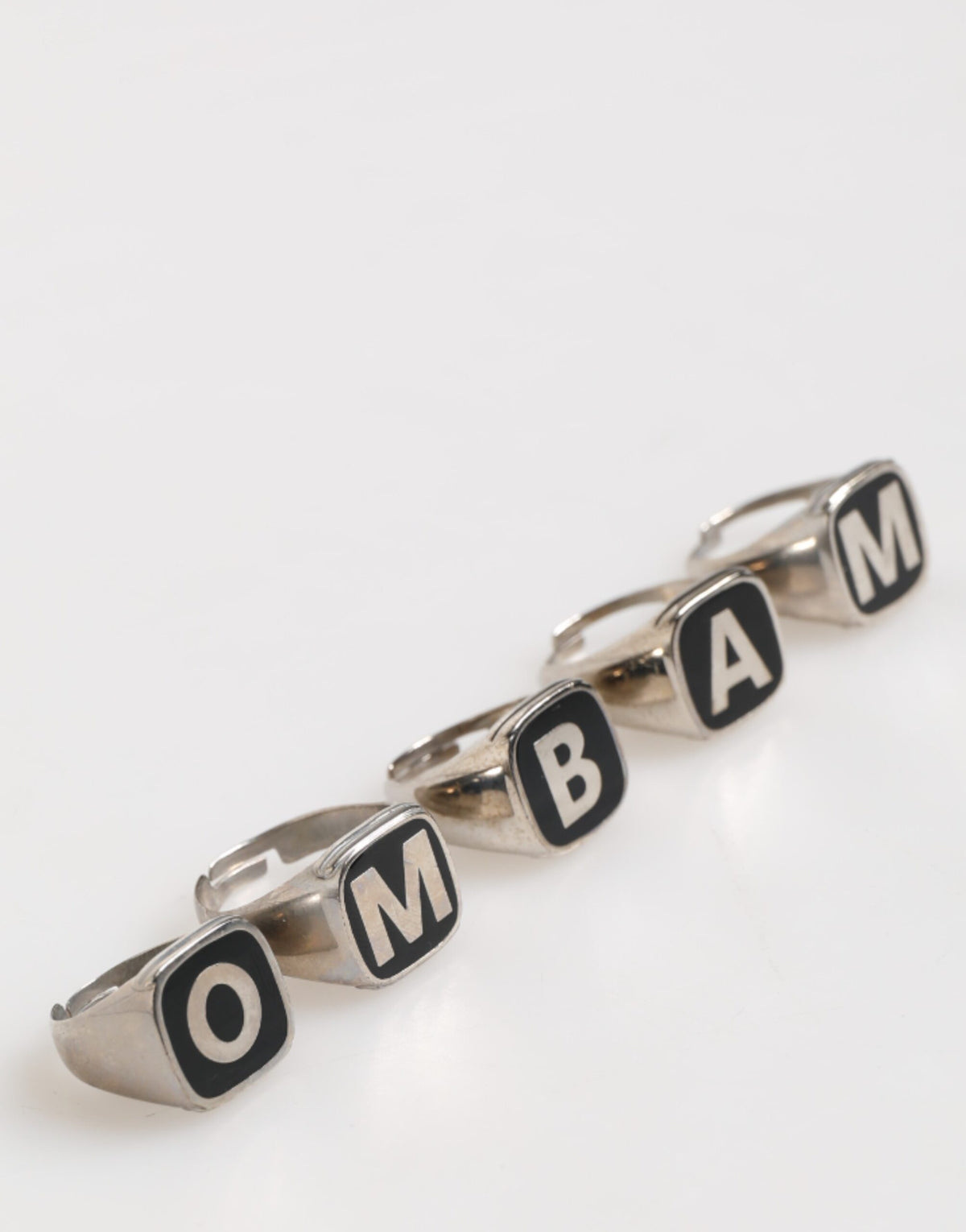 Dolce & Gabbana Silver Tone Brass Adjustable Ring Set - Luxury