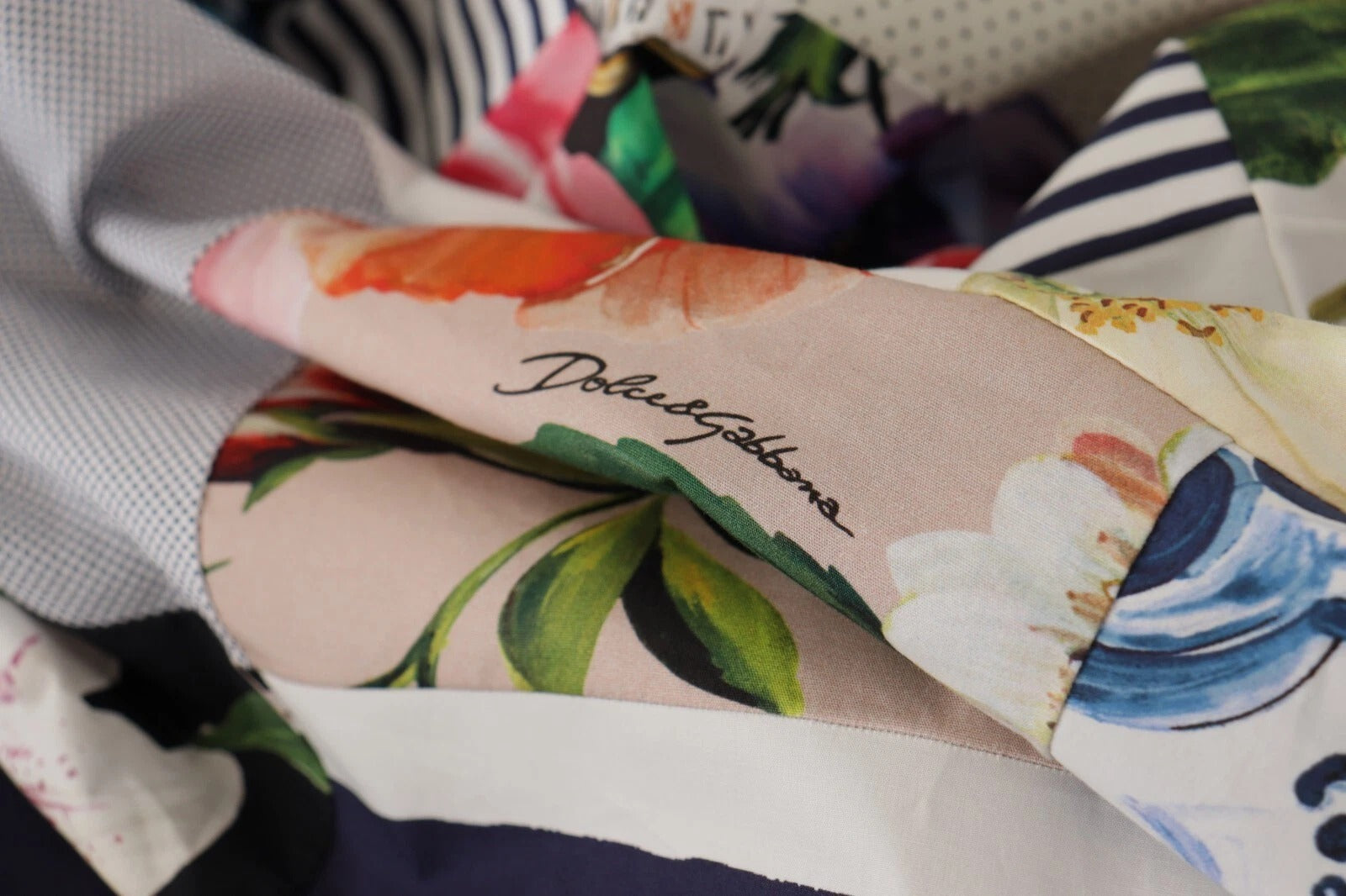 Dolce & Gabbana Multicolor Poplin Floral Mini Flared Dress