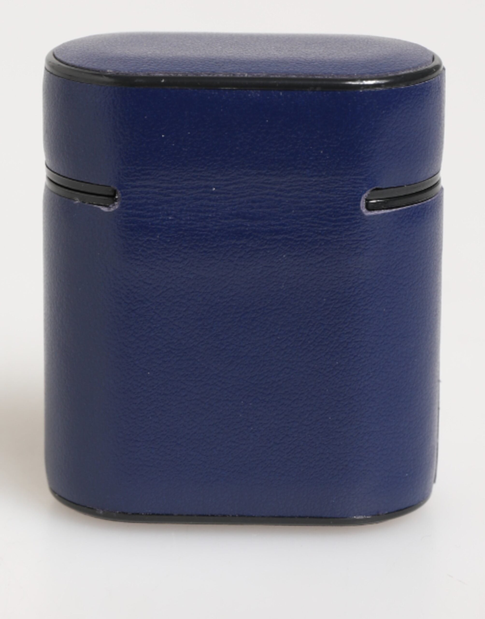 Custodia Airpods da uomo Dolce &amp; Gabbana, portachiavi a libro in pelle blu con stampa del logo.