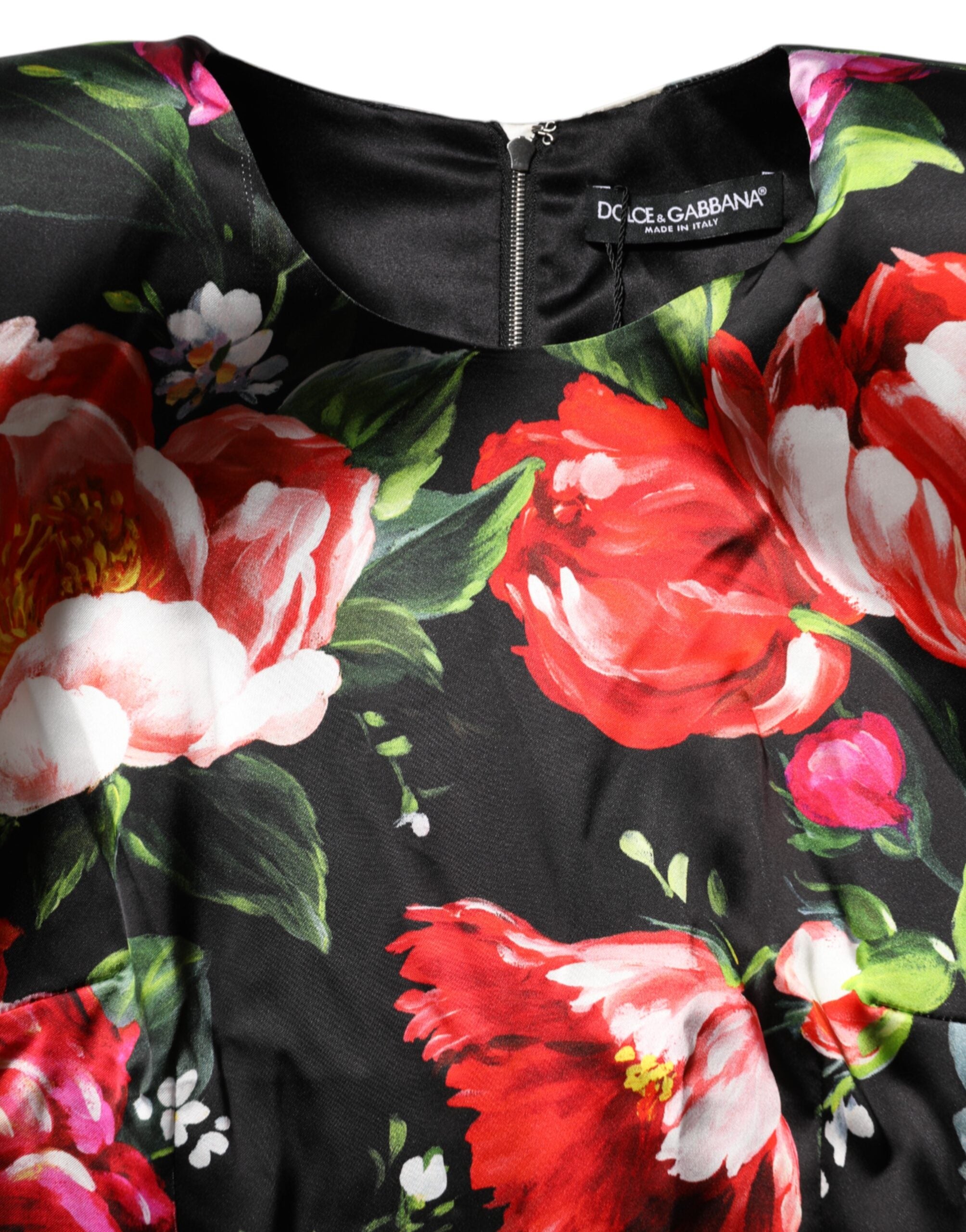 Dolce & Gabbana Black Floral Fiori Pittorici Mini Bodycon Dress