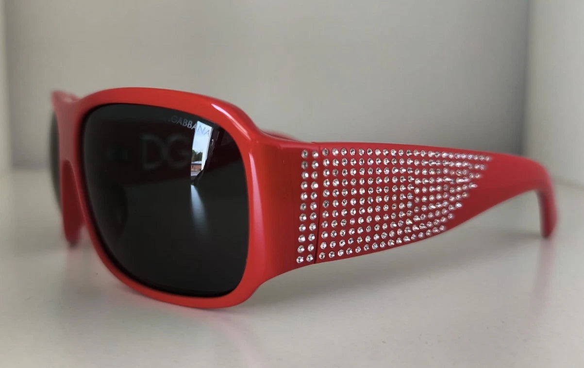 Dolce & Gabbana DG4027 Red Crystal Black Lens Shades Sunglasses