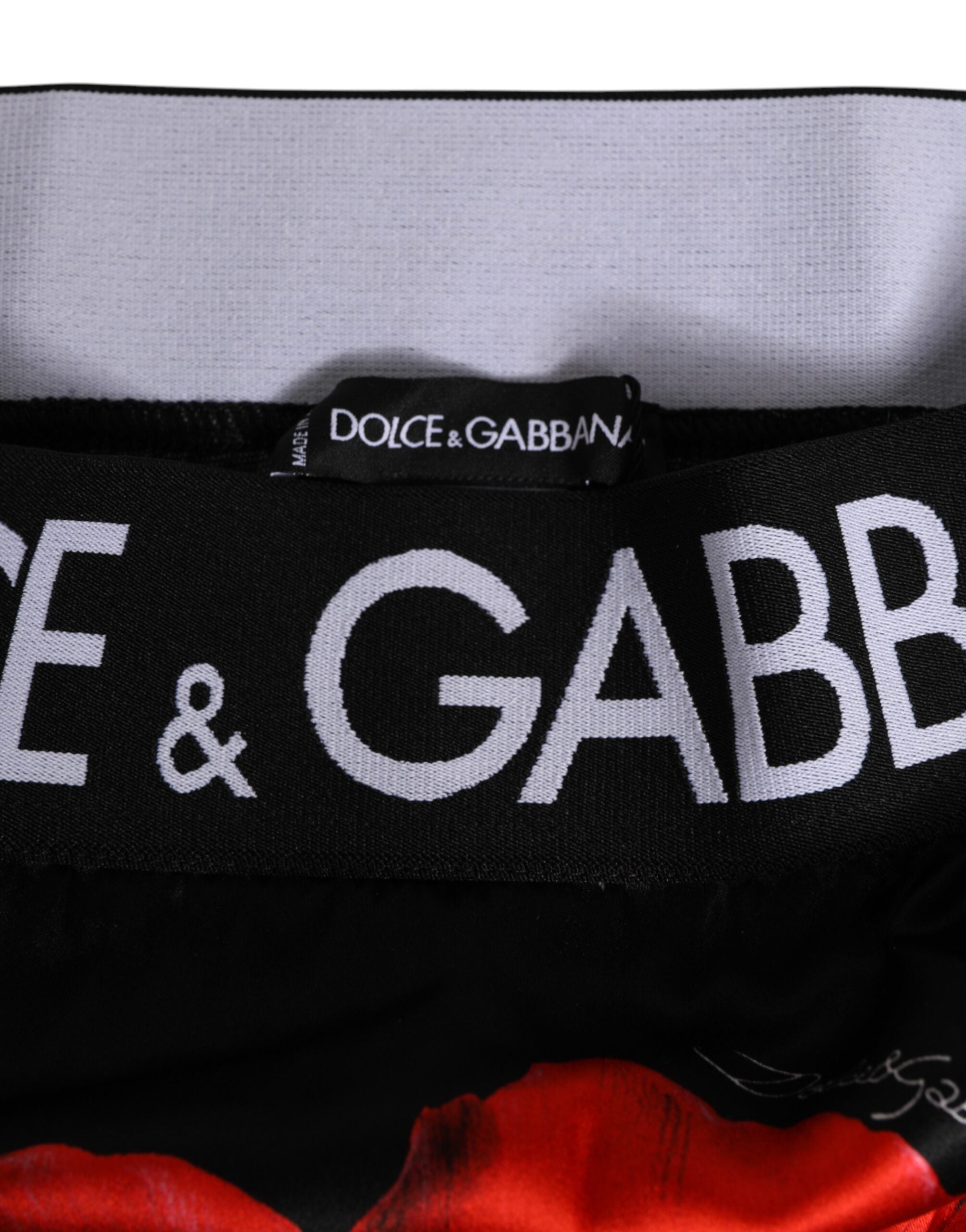 Dolce & Gabbana Black Floral Print High Waist Sheer Mesh Underwear