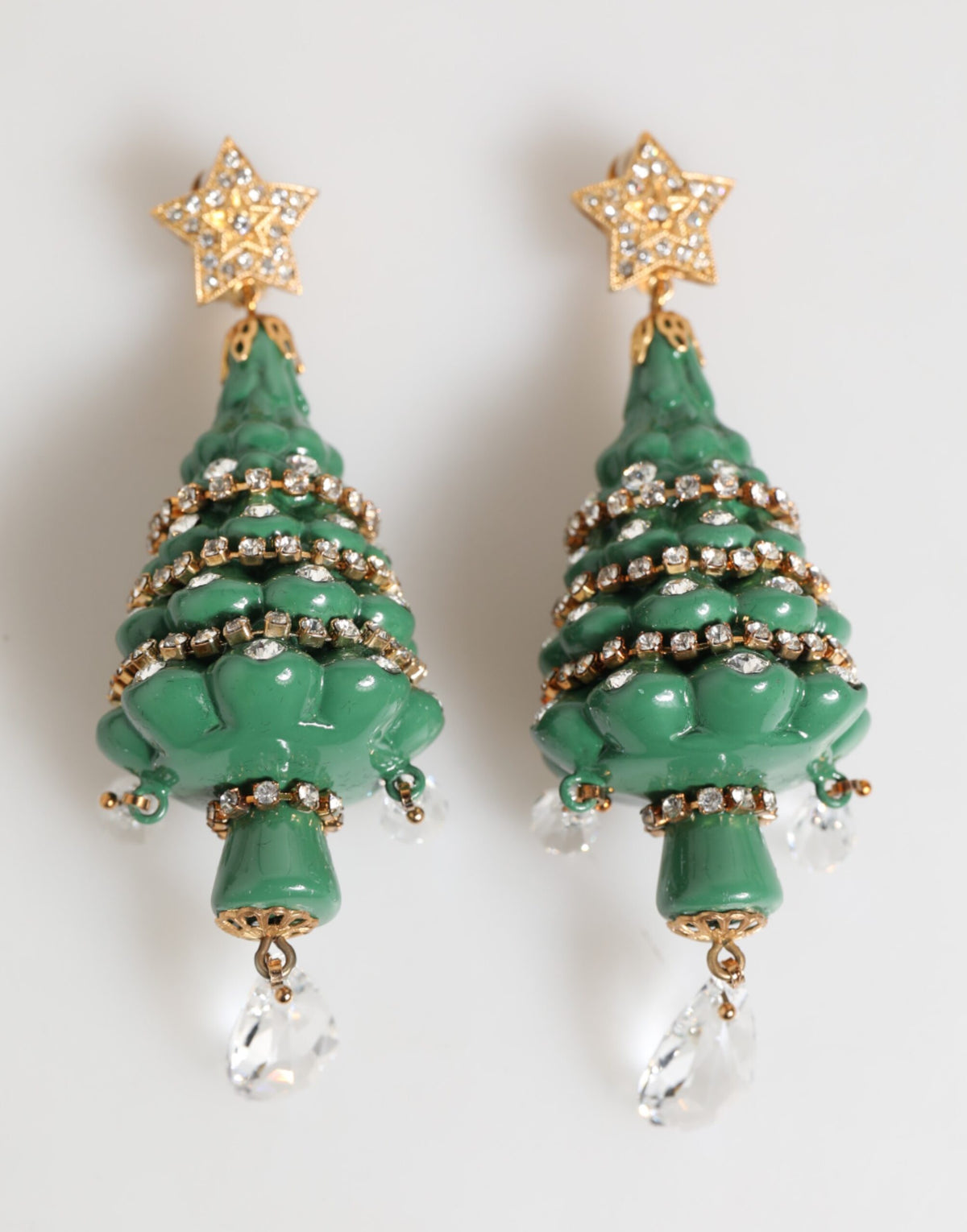 Dolce & Gabbana Christmas Tree Earrings - Artisanal Luxury Elegance
