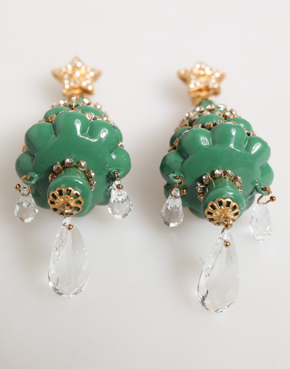 Dolce & Gabbana Christmas Tree Earrings - Artisanal Luxury Elegance