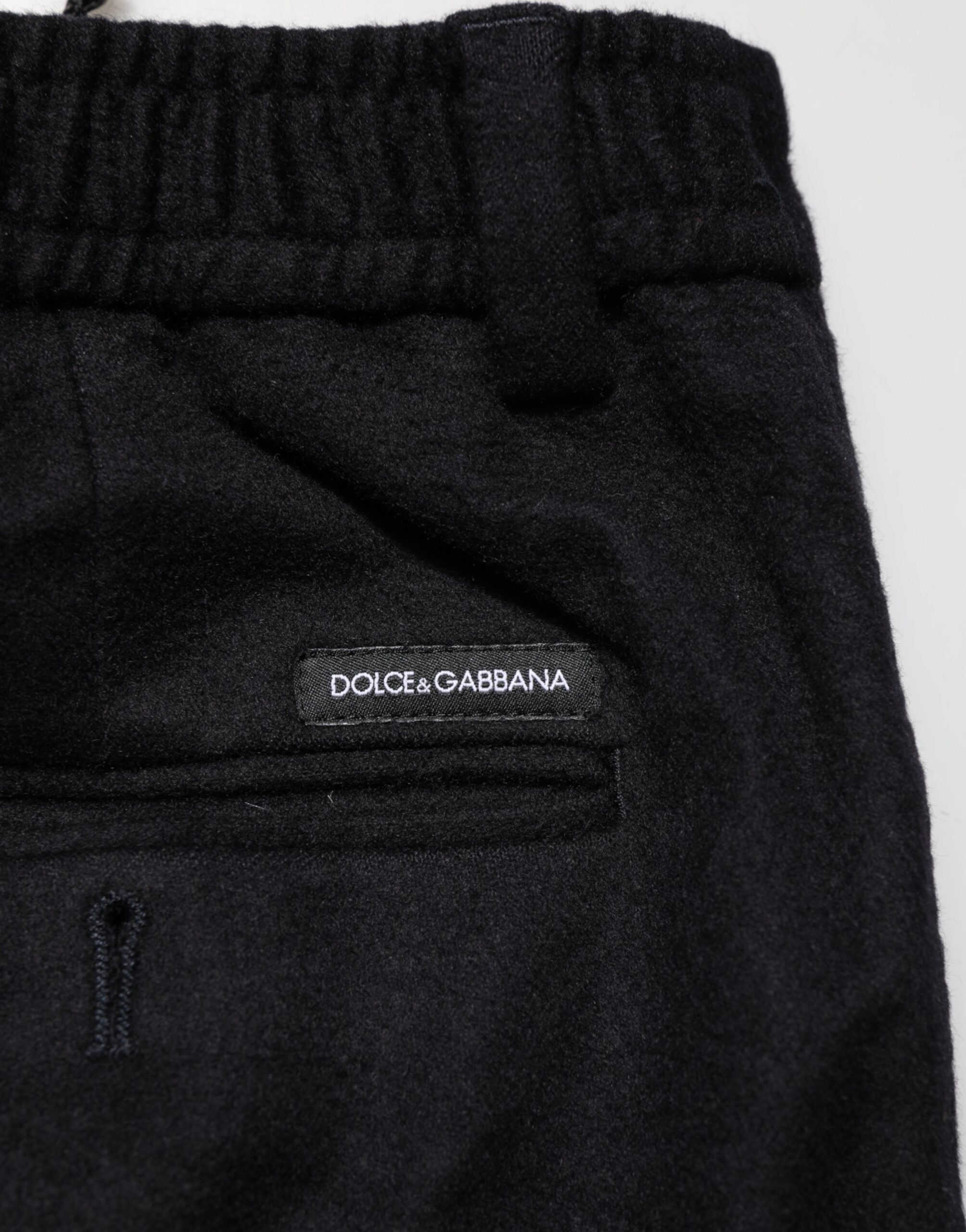 Dolce & Gabbana Black Cashmere Dress Formal Trouser Pants