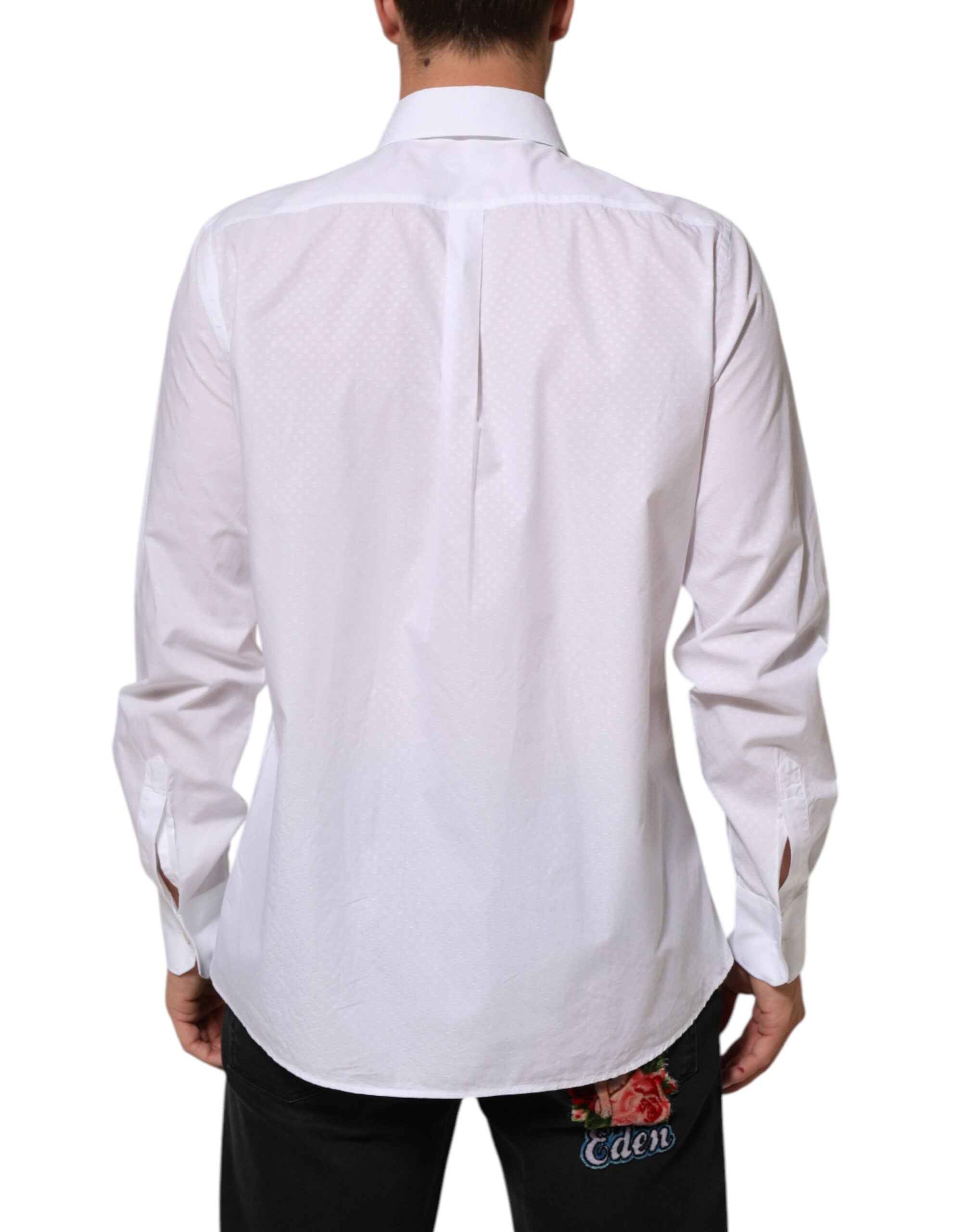 Dolce & Gabbana White Cotton MARTINI Bib Formal Dress Shirt