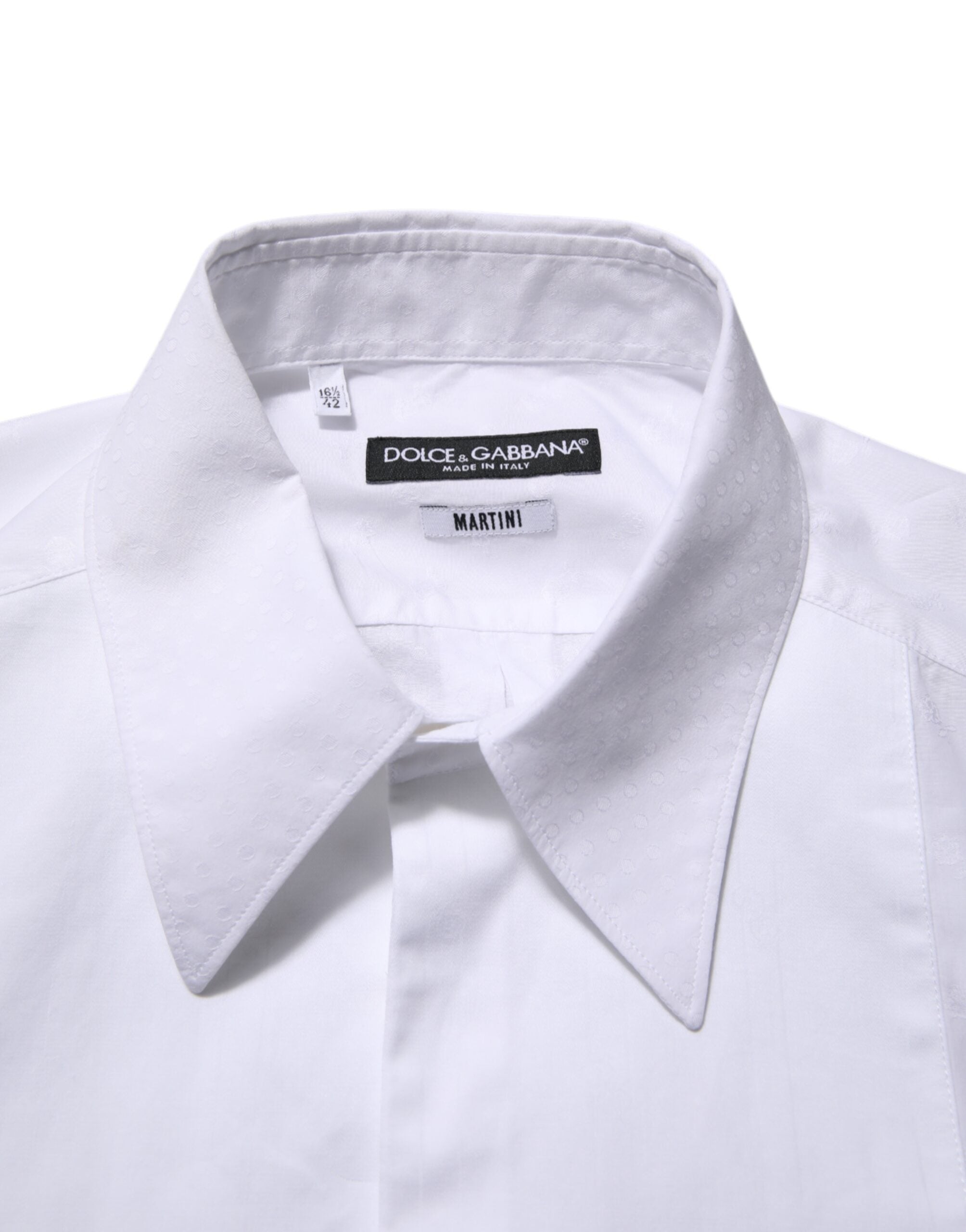 Dolce & Gabbana White Cotton MARTINI Bib Formal Dress Shirt