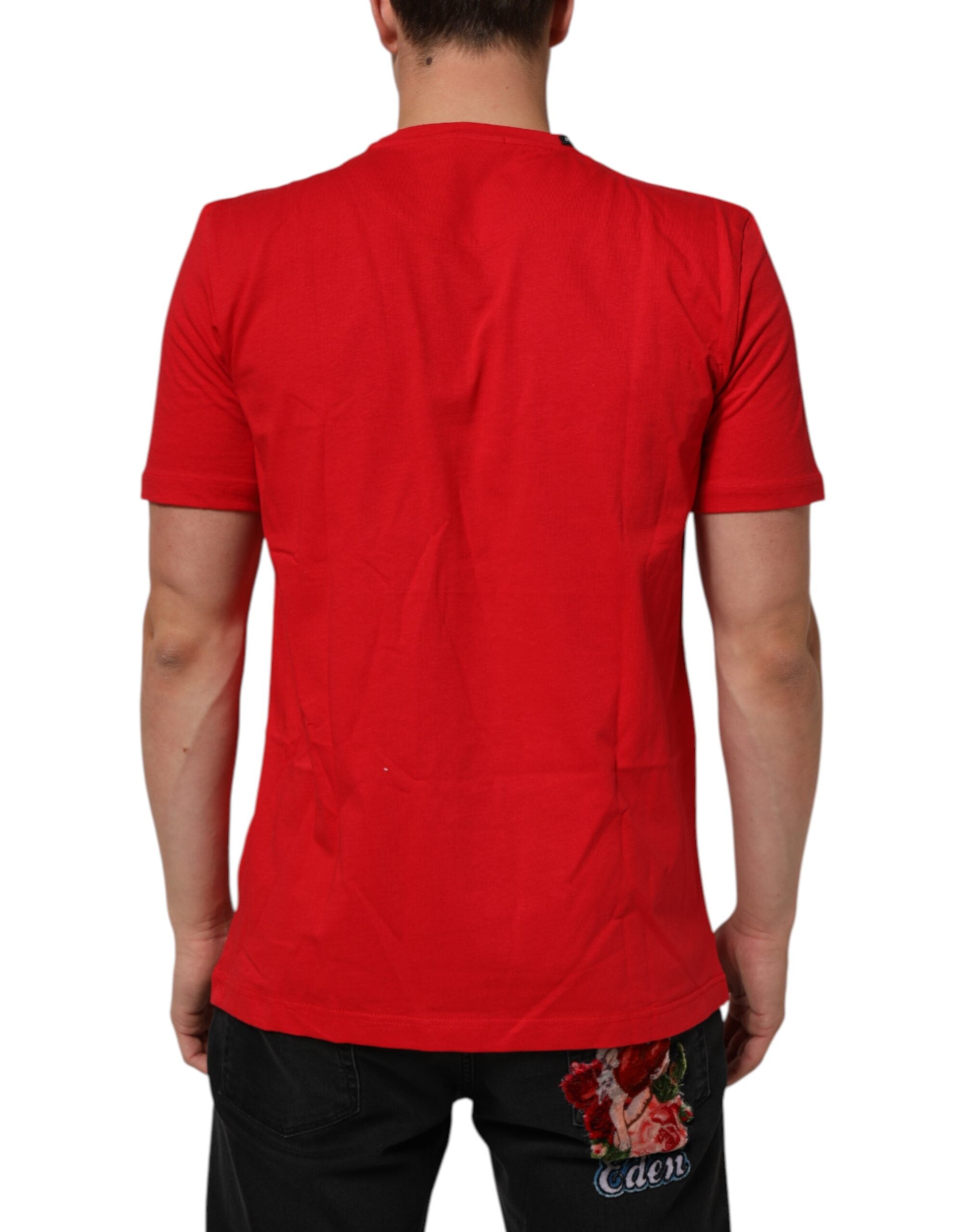 Dolce & Gabbana Red Goodluck 2023 Cotton Crew Neck T-shirt