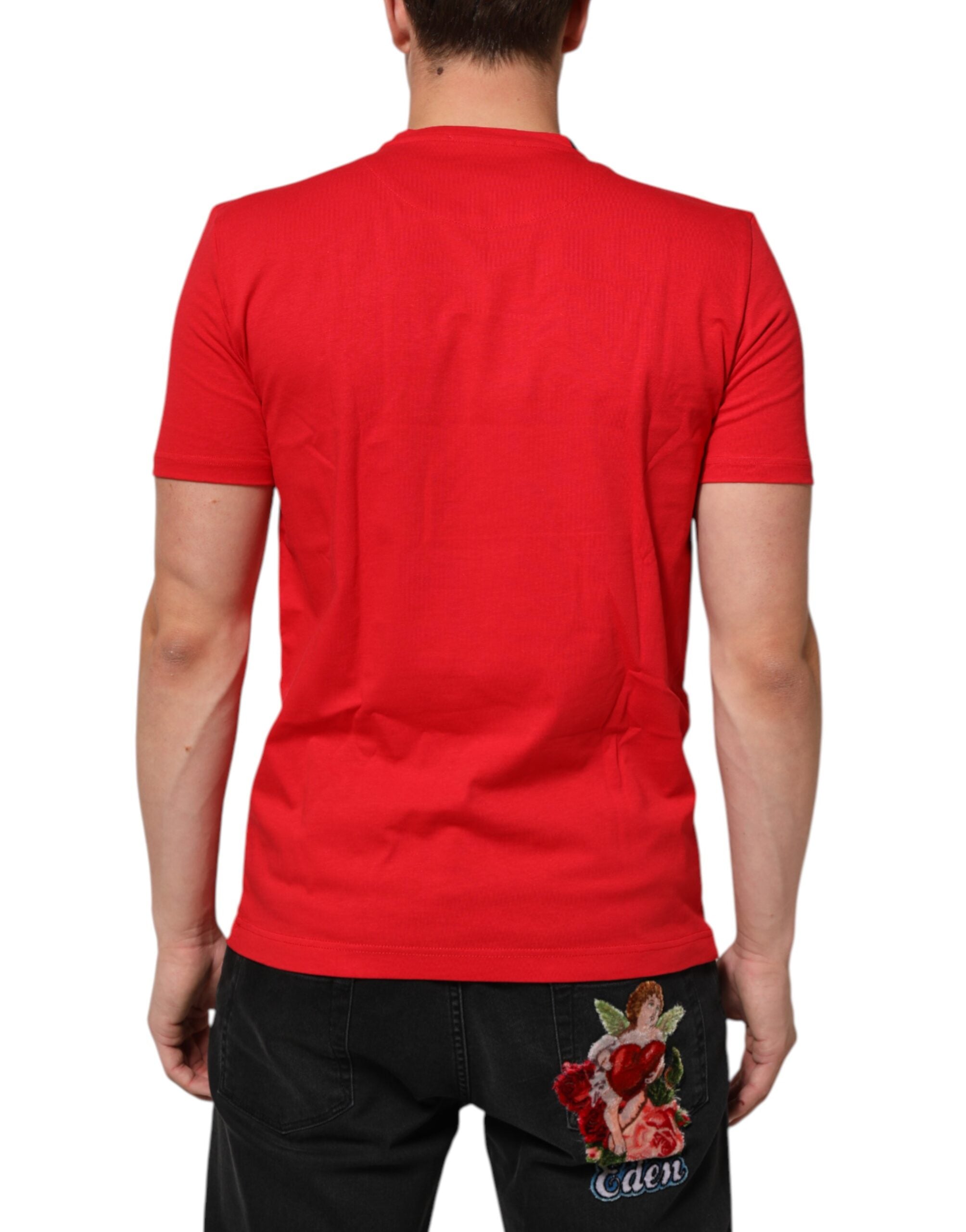 Dolce & Gabbana Red Goodluck 2023 Cotton Crew Neck T-shirt