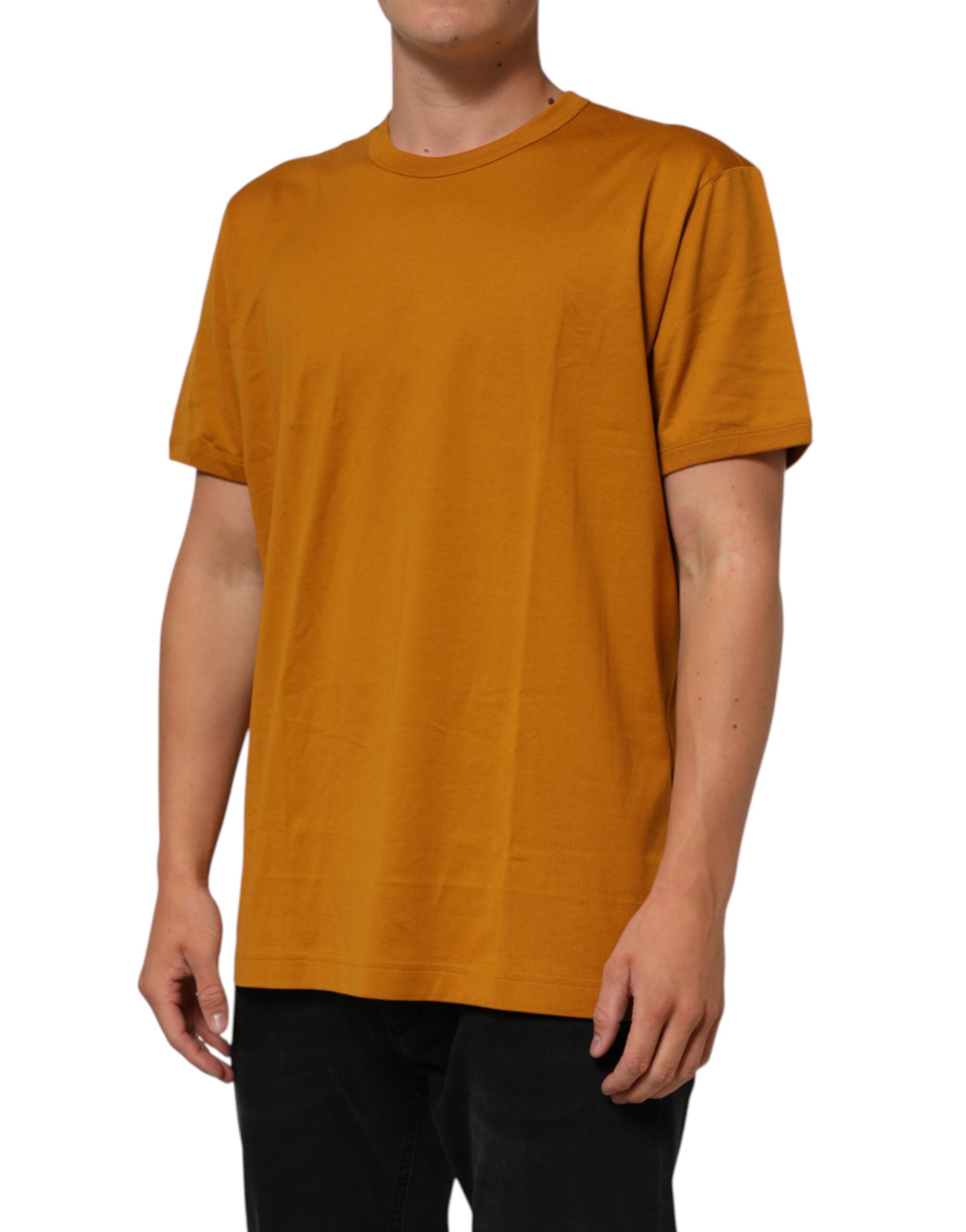 Dolce & Gabbana Golden Brown Crew Neck Short Sleeve T-shirt