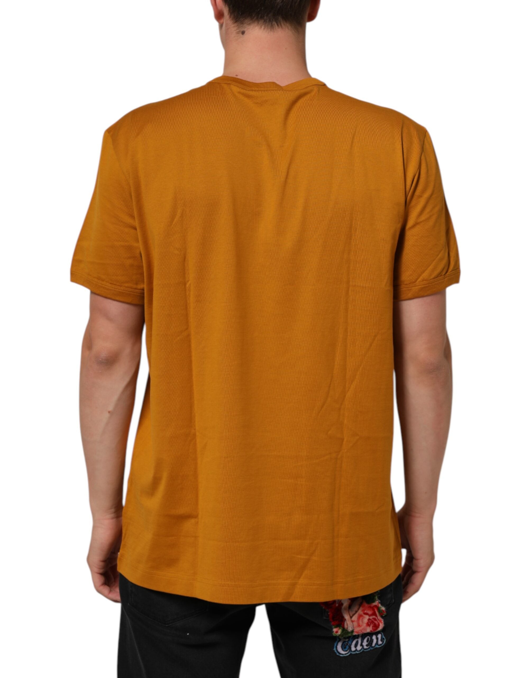 Dolce & Gabbana Golden Brown Crew Neck Short Sleeve T-shirt