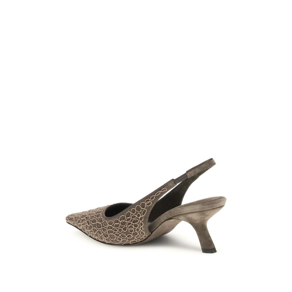 Brunello Cucinelli City Slingback Heels