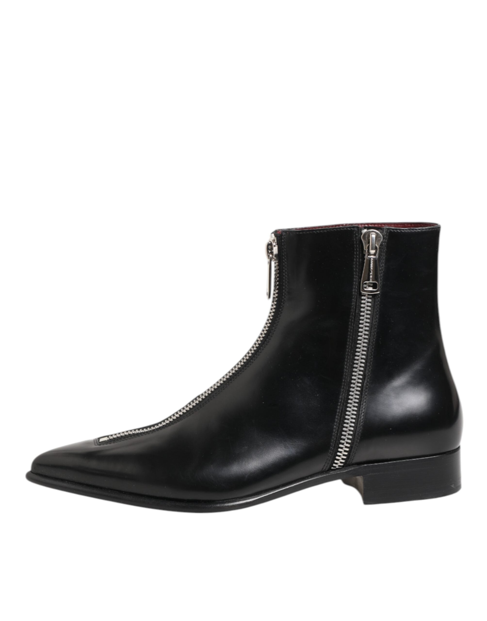 Dolce & Gabbana Black Calfskin Leather Men SHORT Boots Shoes