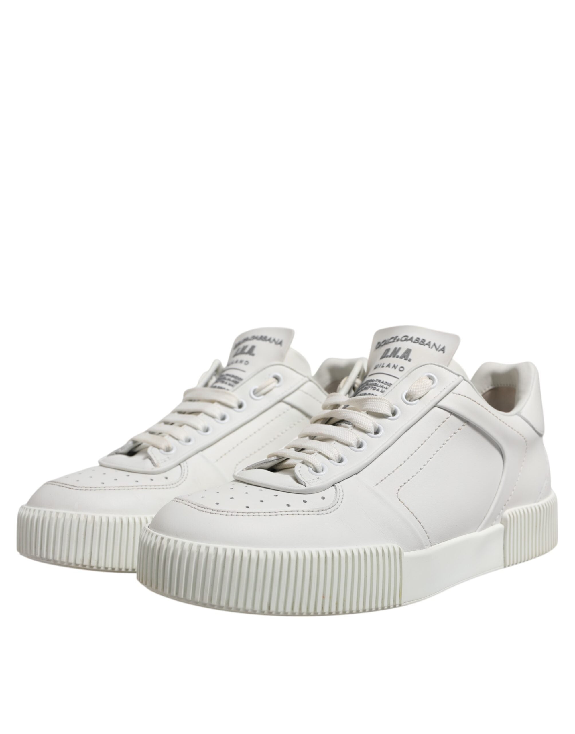 Dolce & Gabbana White Leather MIAMI Low Top Sneakers Shoes