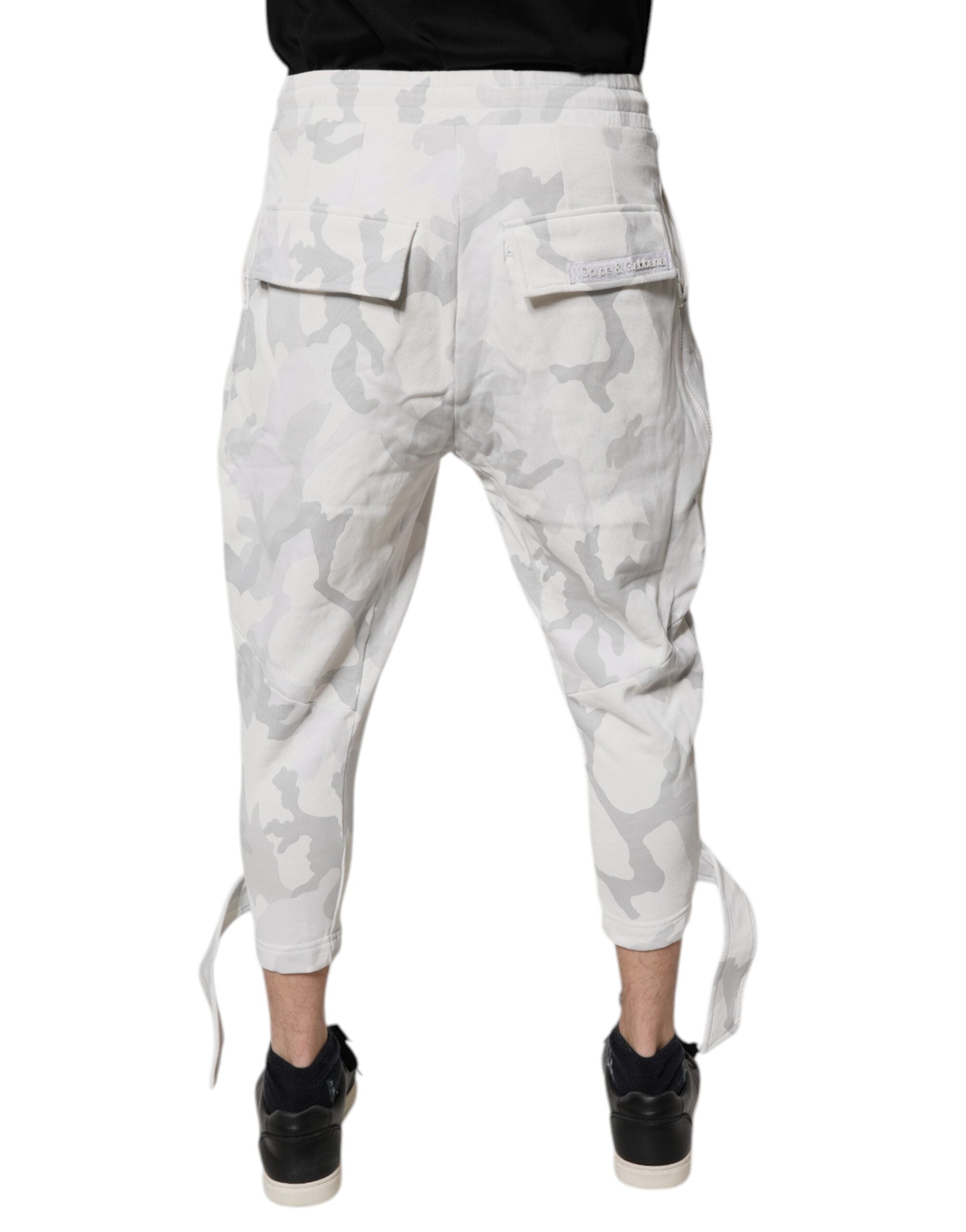 Dolce & Gabbana White Camouflage Cargo Jogger Sweatpants Pants