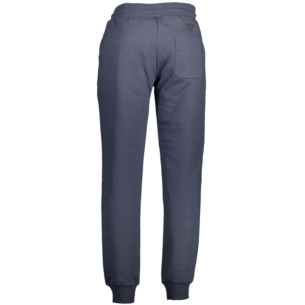 Elevate your wardrobe with the Cavalli Class Blu Cotton Men's Trackpant, a luxurious blend of 100% cotton and modern tailoring, perfect for the discerning individual.