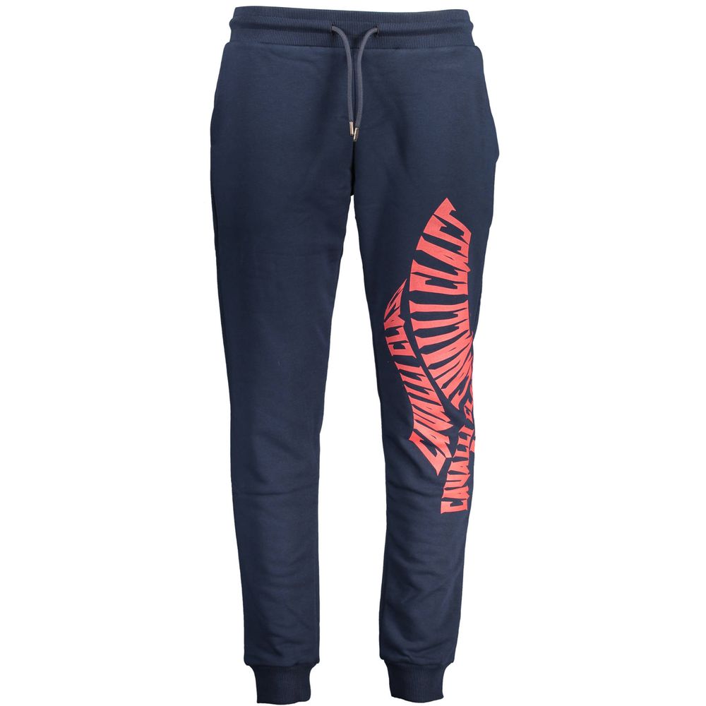 Elevate your wardrobe with Cavalli Class Blue Cotton Men's Sweatpants, a blend of luxury and comfort, expertly crafted for the discerning individual.