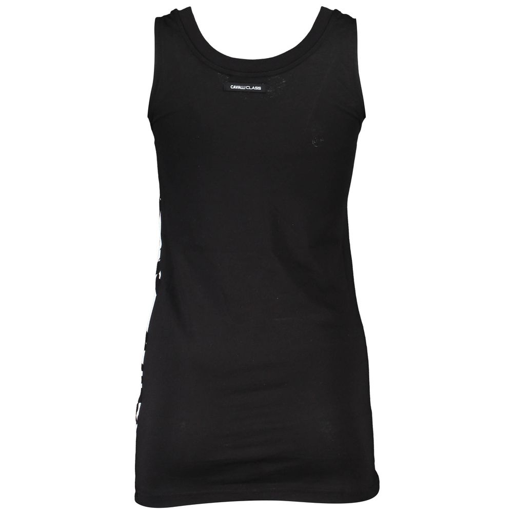 Indulge in the elegance of the Cavalli Class Black Cotton Women Tank Top, crafted from luxurious 100% cotton for unmatched comfort and timeless sophistication.