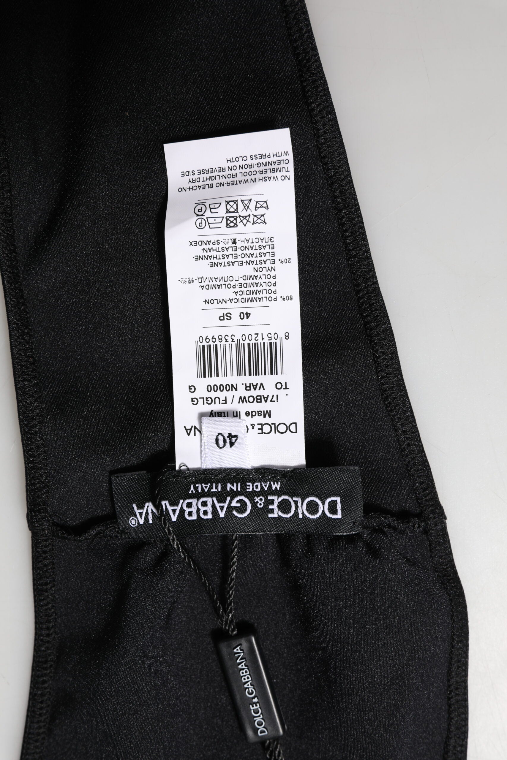 Dolce & Gabbana Black Nylon Blend Bandeau Strapless Tube  Top