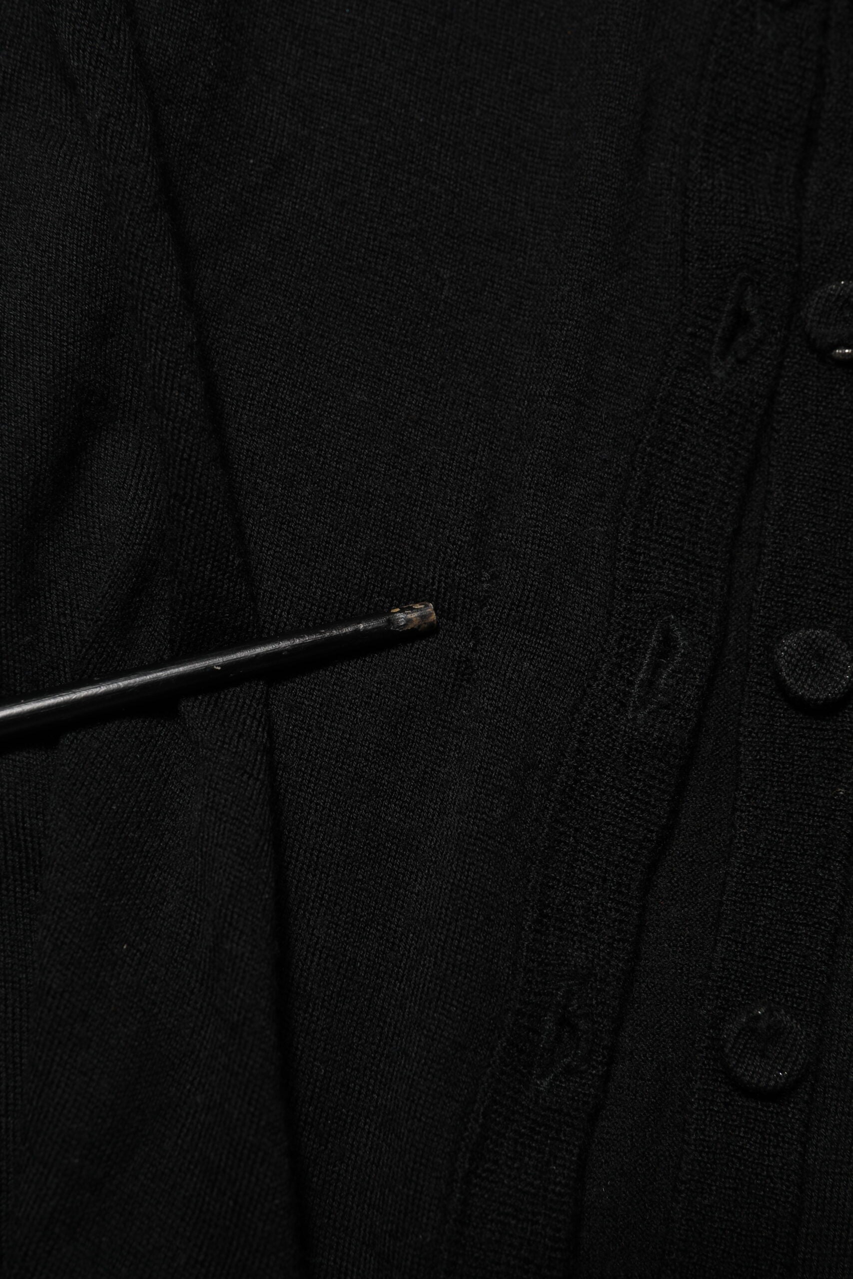 Dolce & Gabbana Black Virgin Wool Buttoned Cardigan Sweater