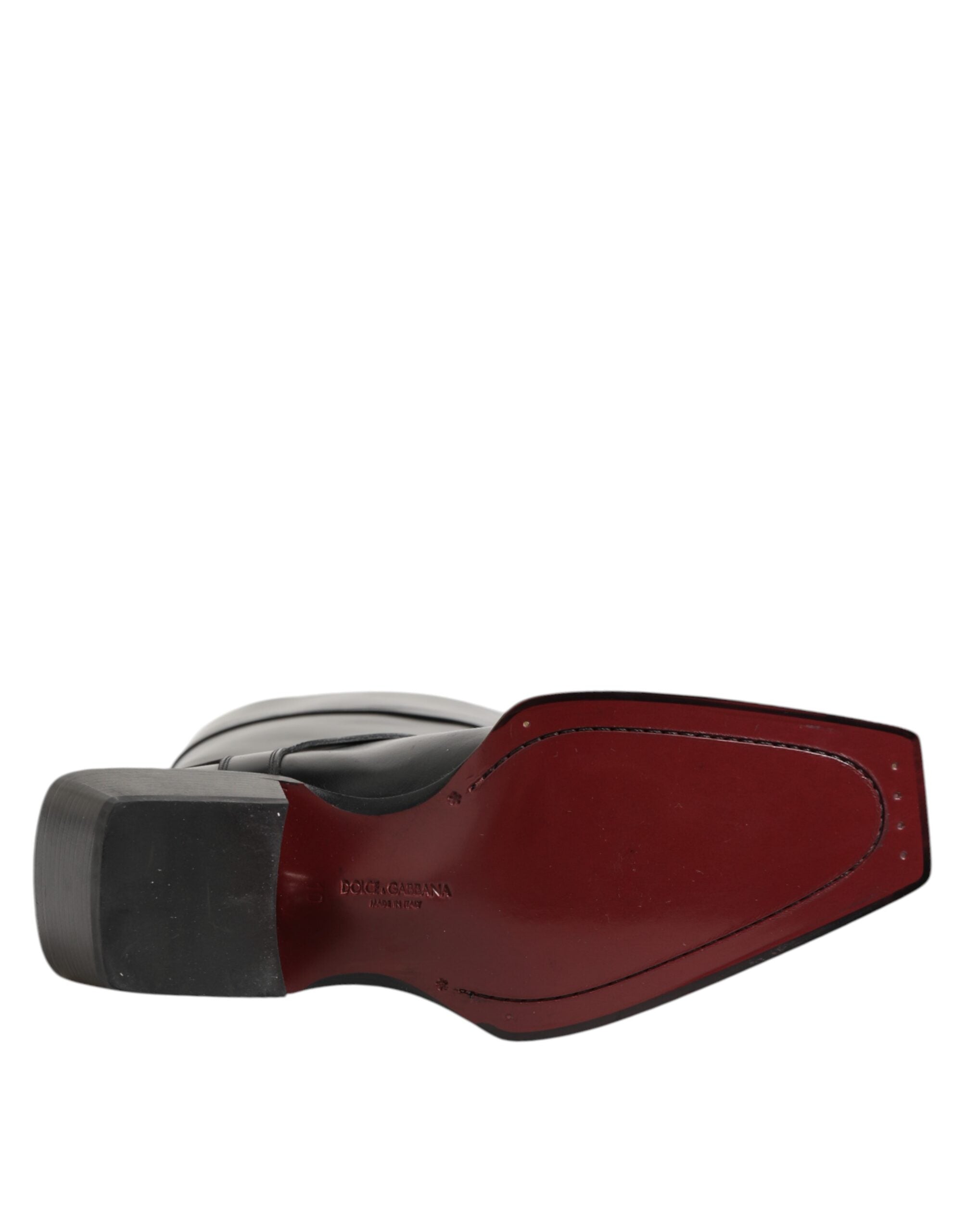 Dolce & Gabbana Black Logo Plaque Over The Calf Boots Shoes