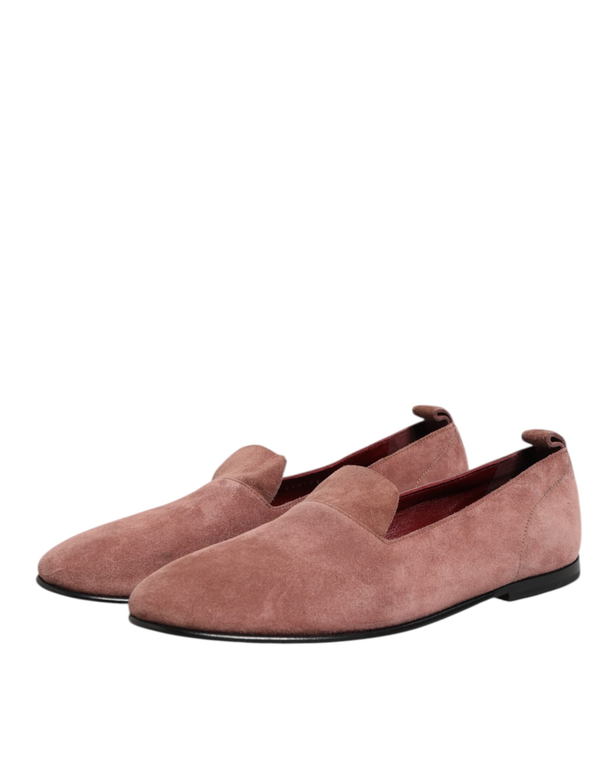 Dolce & Gabbana Pink Suede Loafers Formal Men Dress Shoes