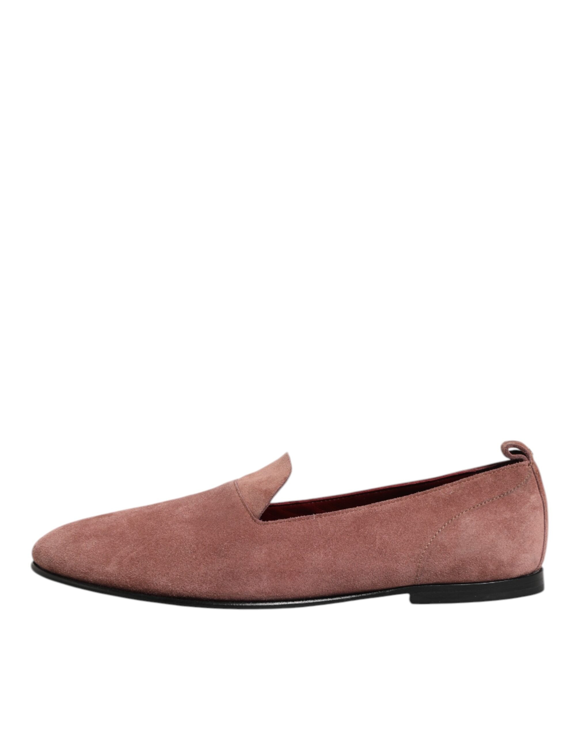 Dolce & Gabbana Pink Suede Loafers Formal Men Dress Shoes