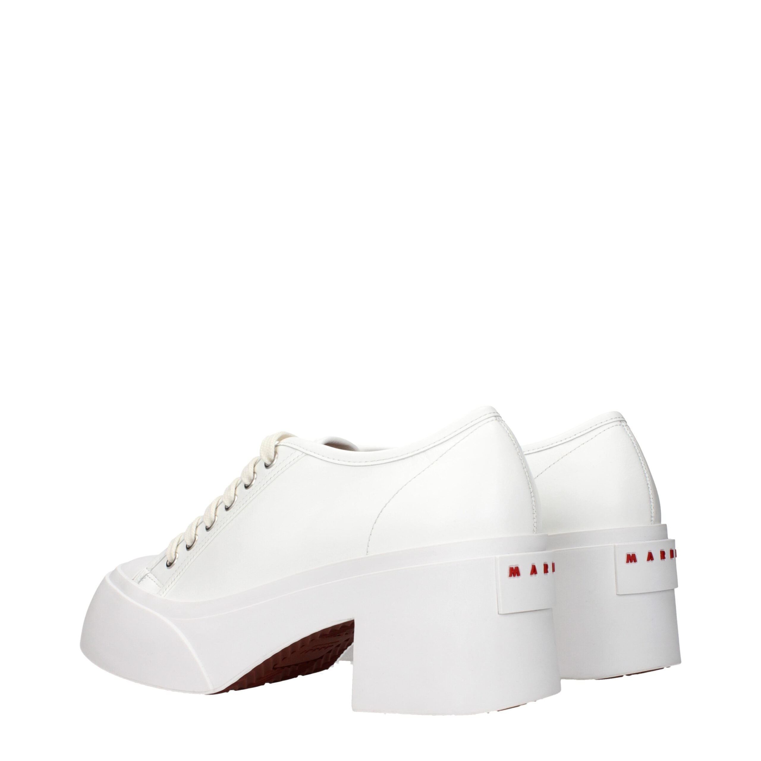 Step into the realm of elegance with Marni White Leather Platform Sneakers, where premium craftsmanship meets timeless sophistication for the discerning individual.